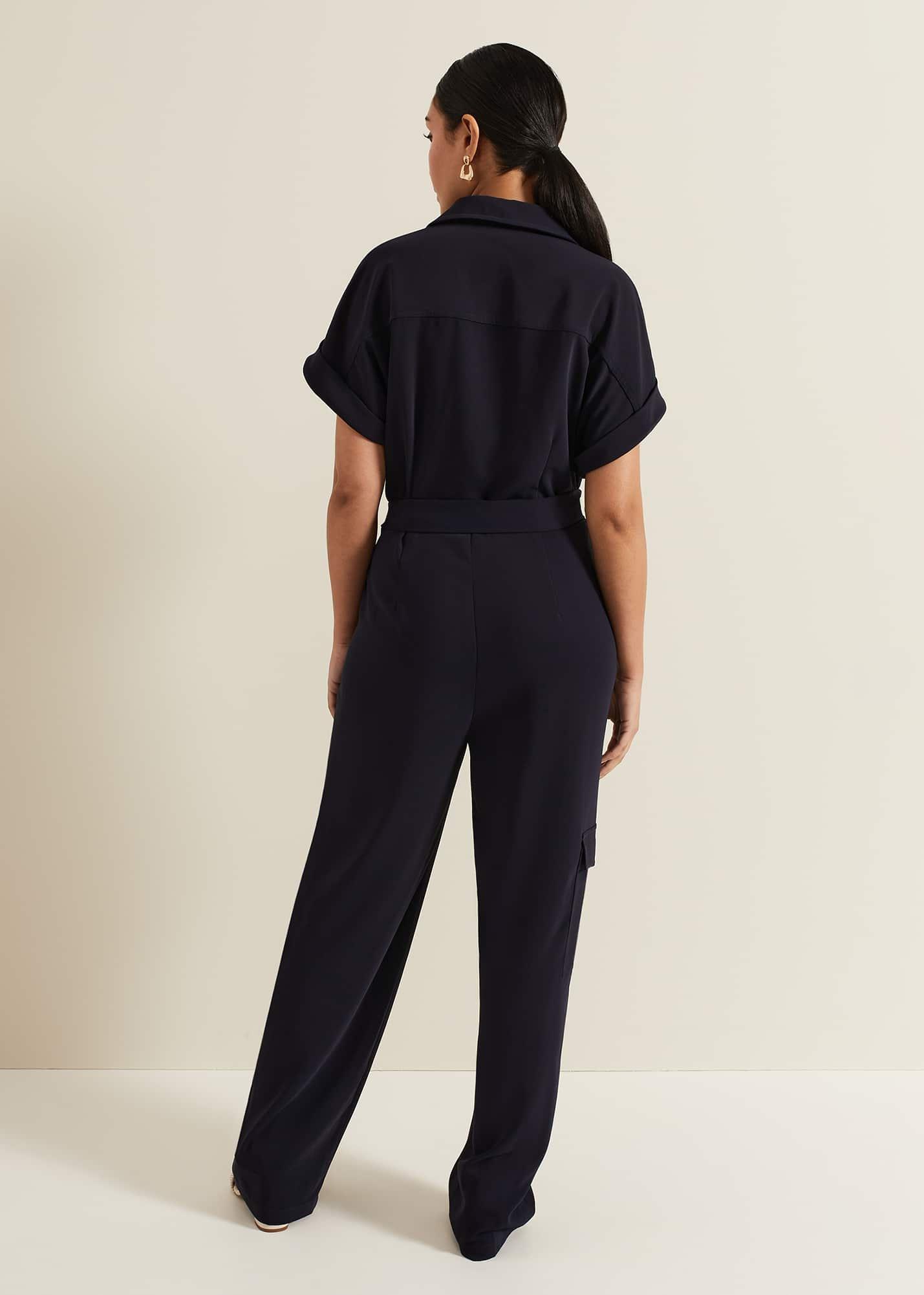 Petite Tallulah Navy Utility Jumpsuit