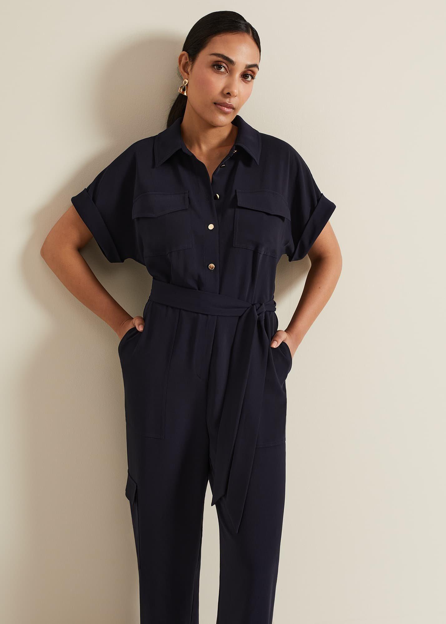 Petite Tallulah Navy Utility Jumpsuit