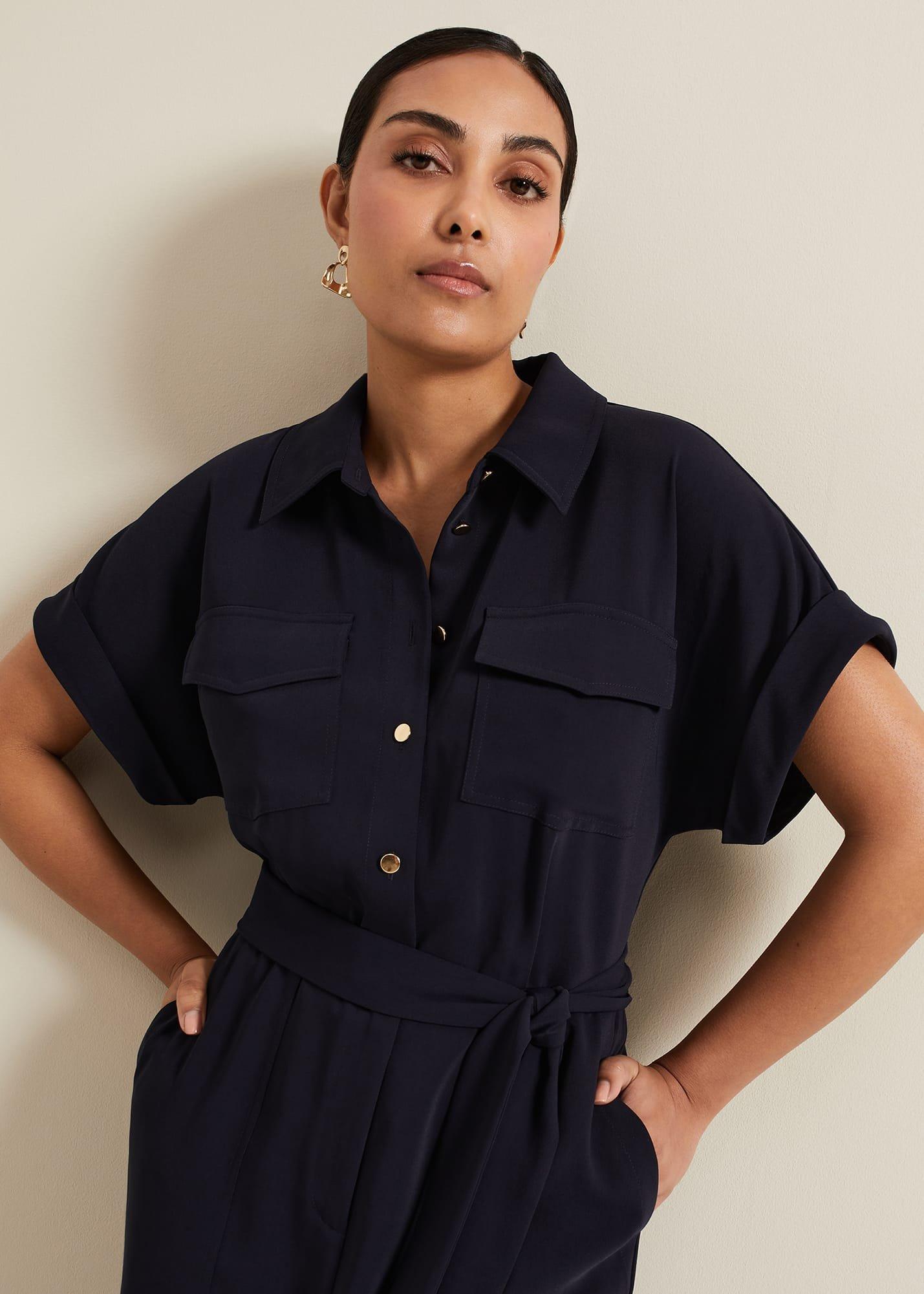 Petite Tallulah Navy Utility Jumpsuit