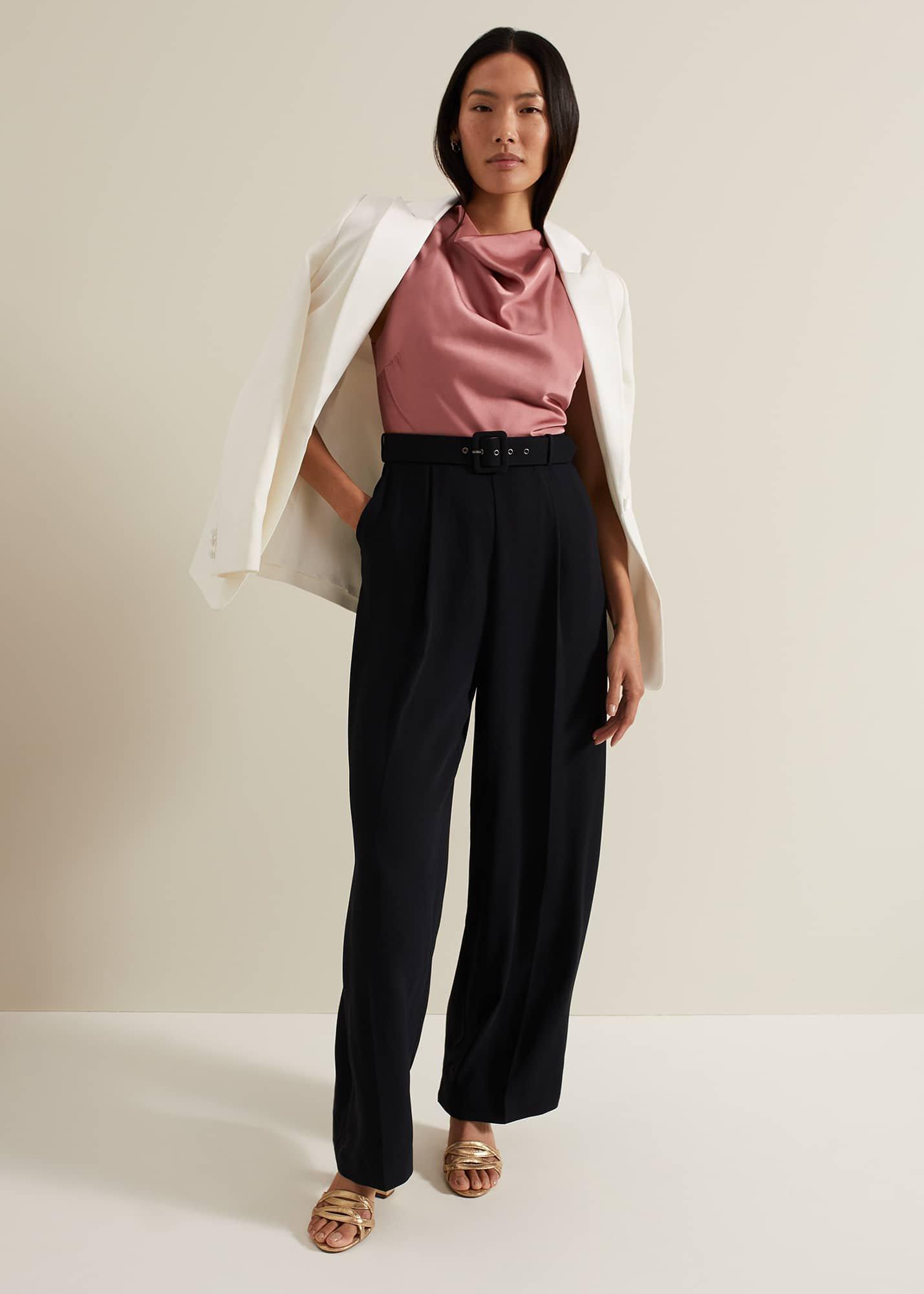 Sabina Satin Wide Leg Jumpsuit