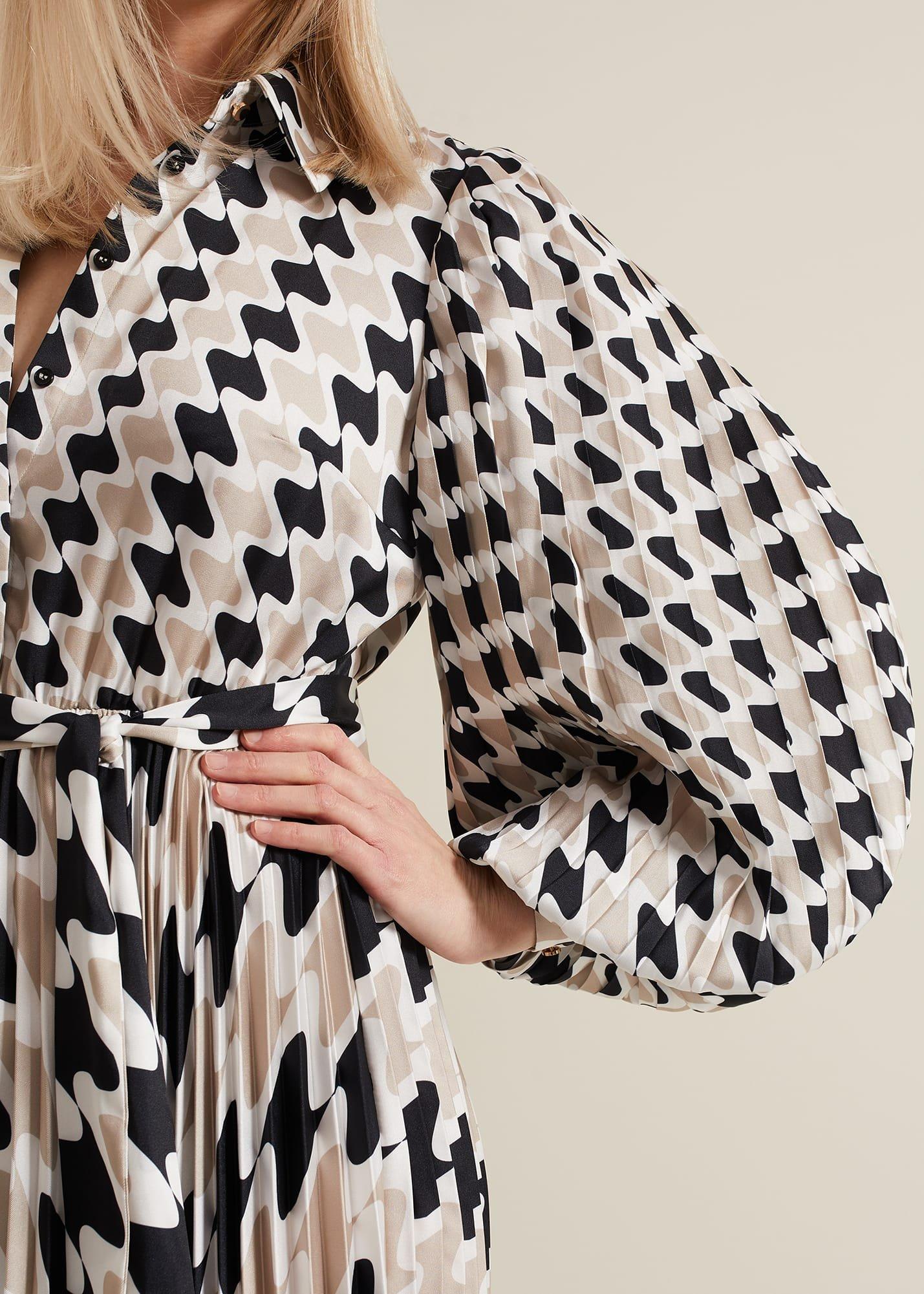 Lyric Geo Pleated Midi Dress