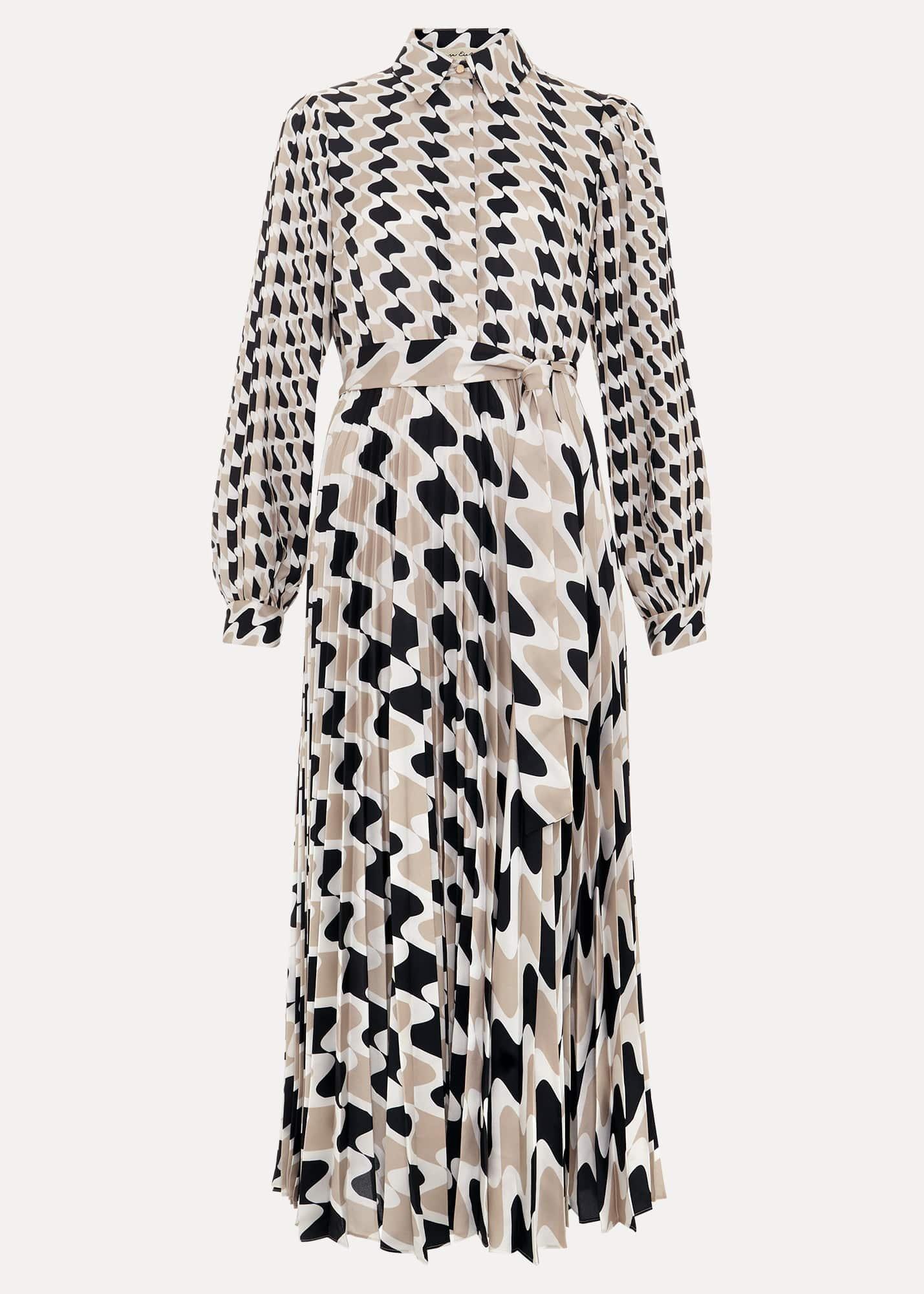 Lyric Geo Pleated Midi Dress