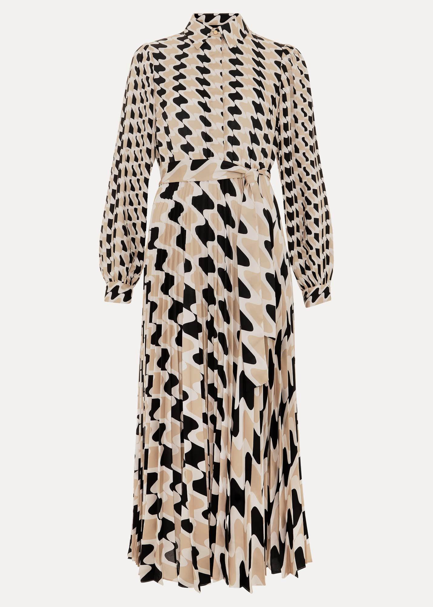 Petite Lyric Geo Pleated Midi Dress