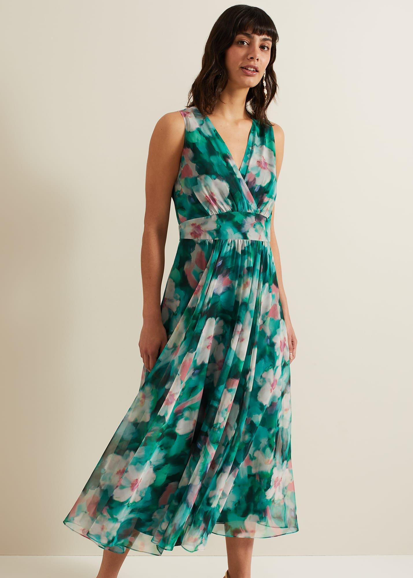 Nora Chiffon Floral Wrap Dress