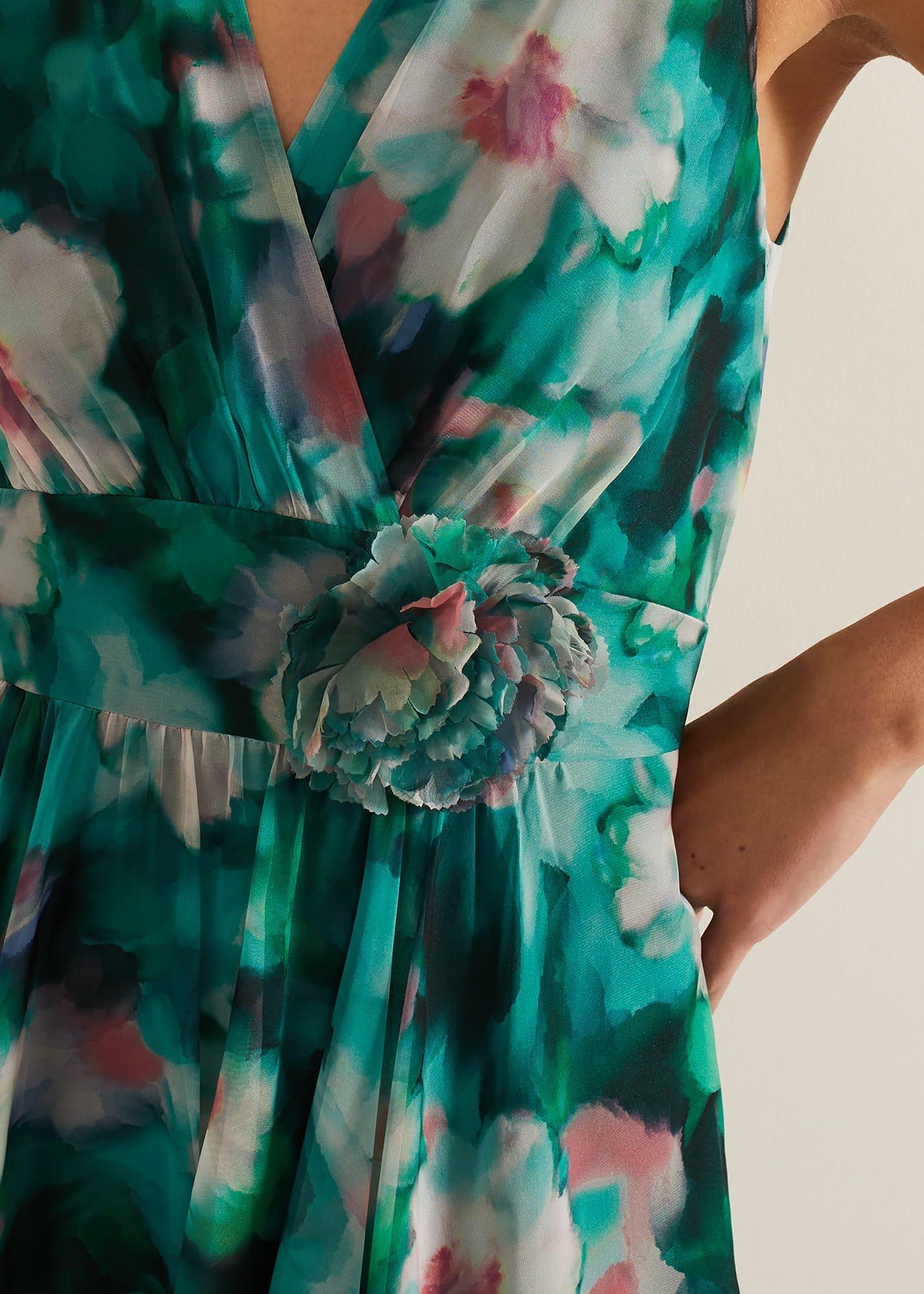 Nora Chiffon Floral Wrap Dress
