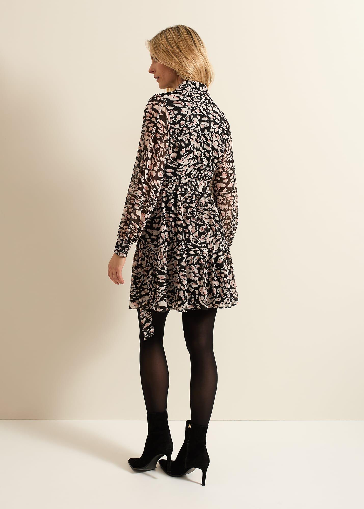 Aisling Black Leopard Swing Dress