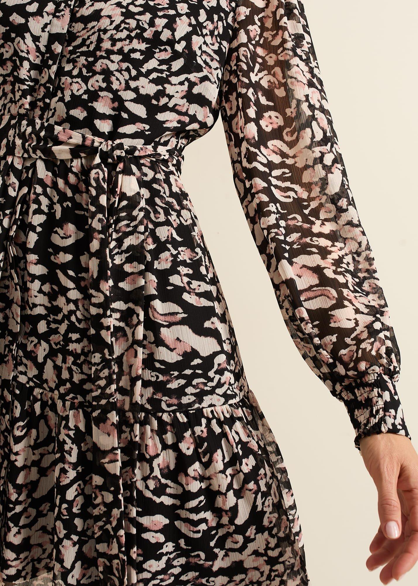 Aisling Black Leopard Swing Dress