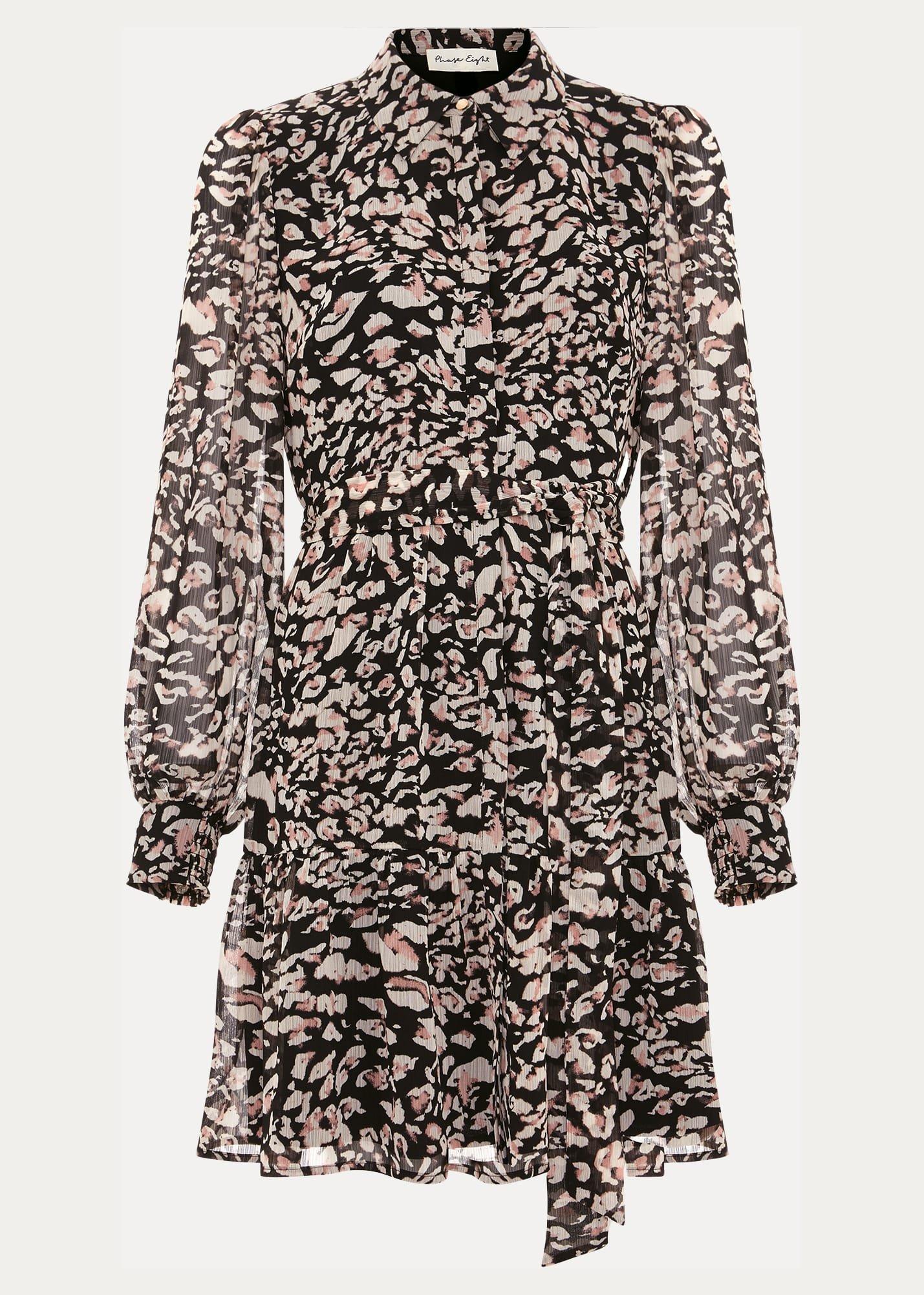 Aisling Black Leopard Swing Dress