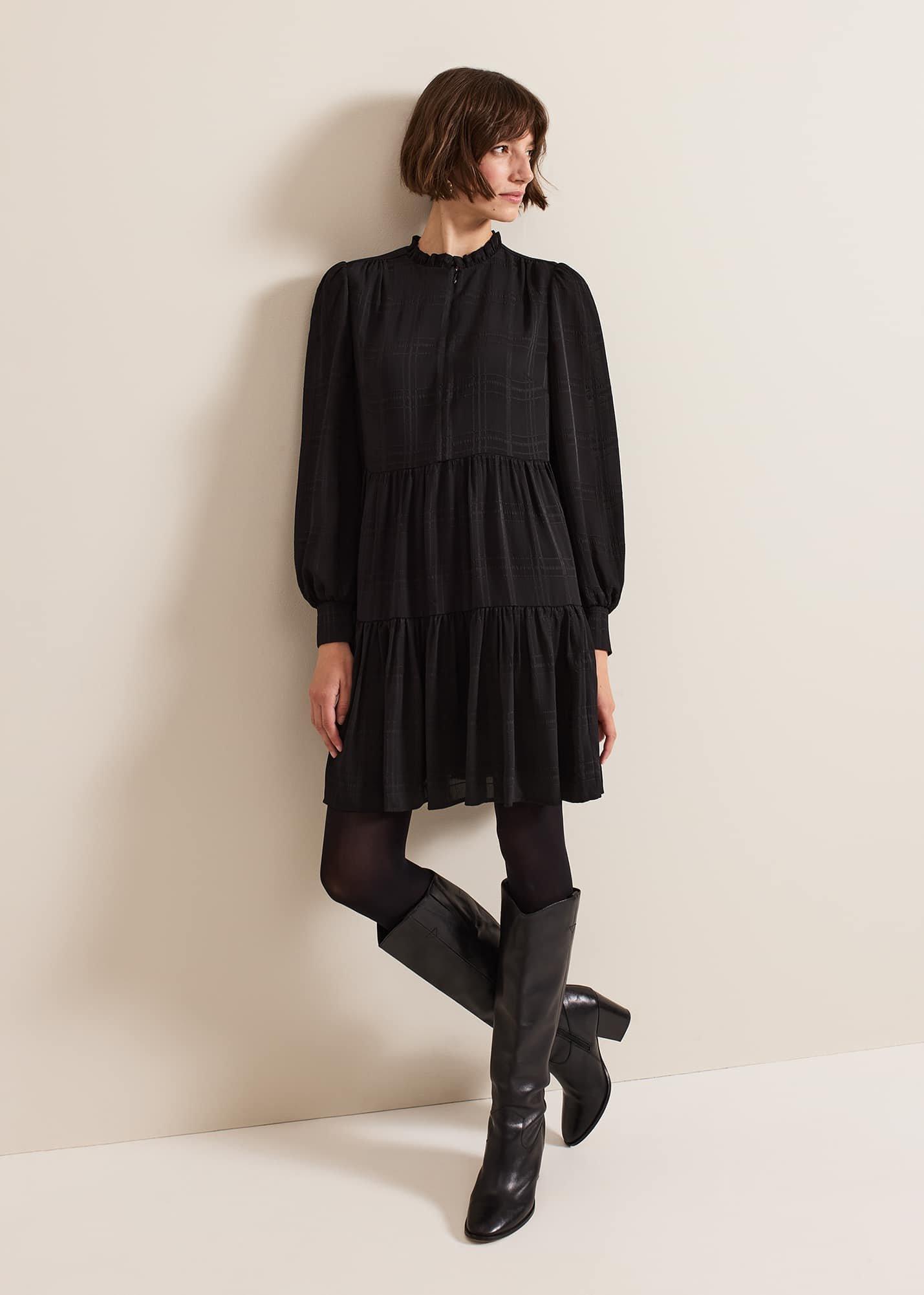Shreya Check Swing Mini Dress