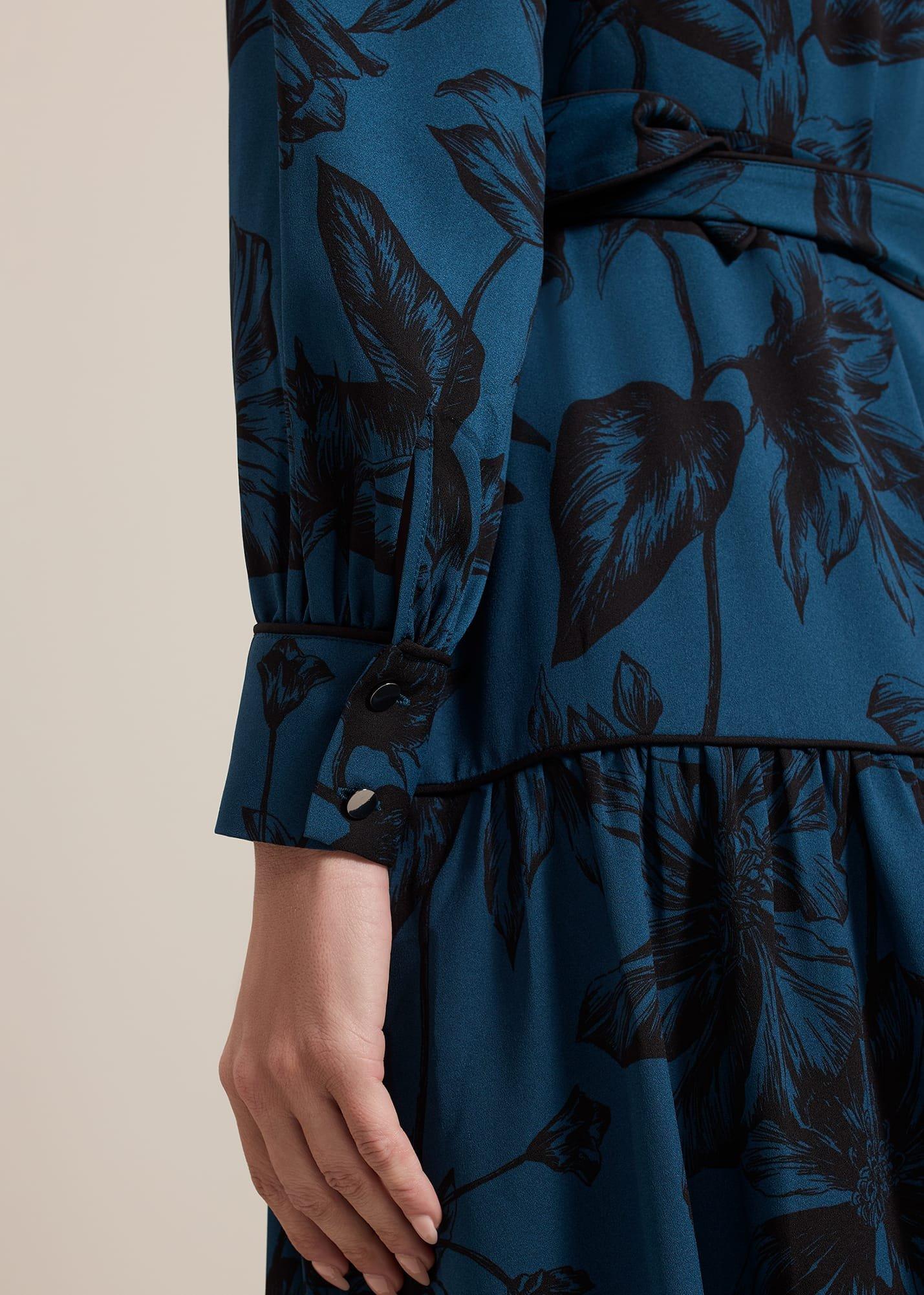 Petite Shakira Teal Floral Midaxi Dress