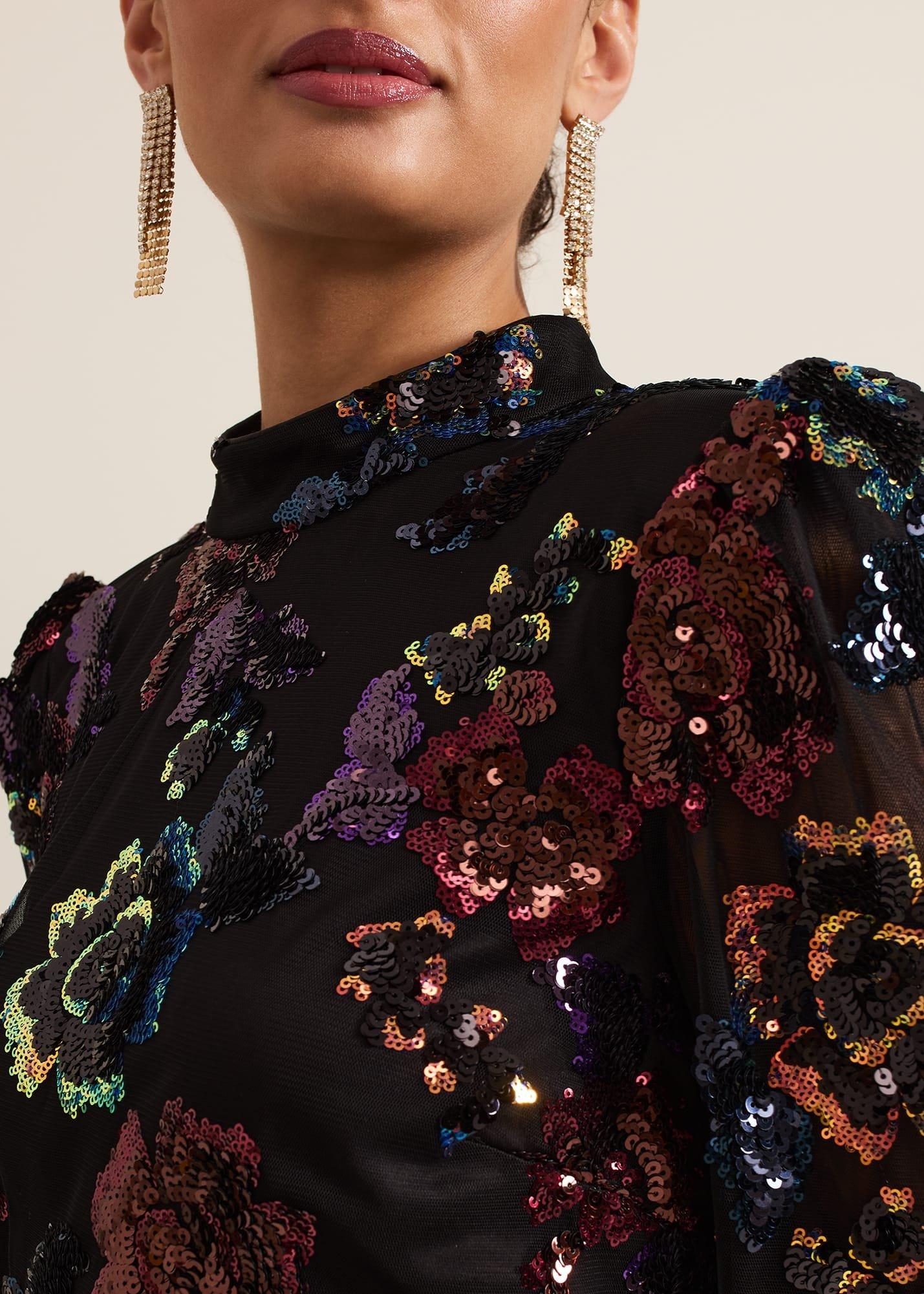${product-id}-Lelo Sequin Long Sleeved Maxi Dress-Black/Multi-${view-type}