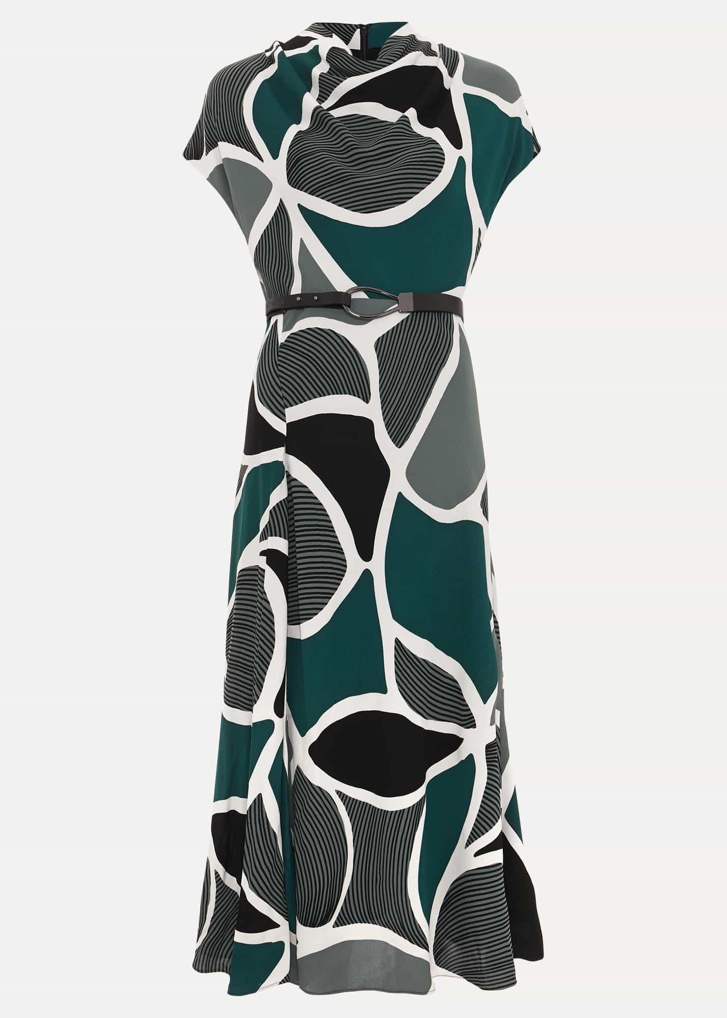 Petite Zaynab Swirl Cowl Neck Midi Dress