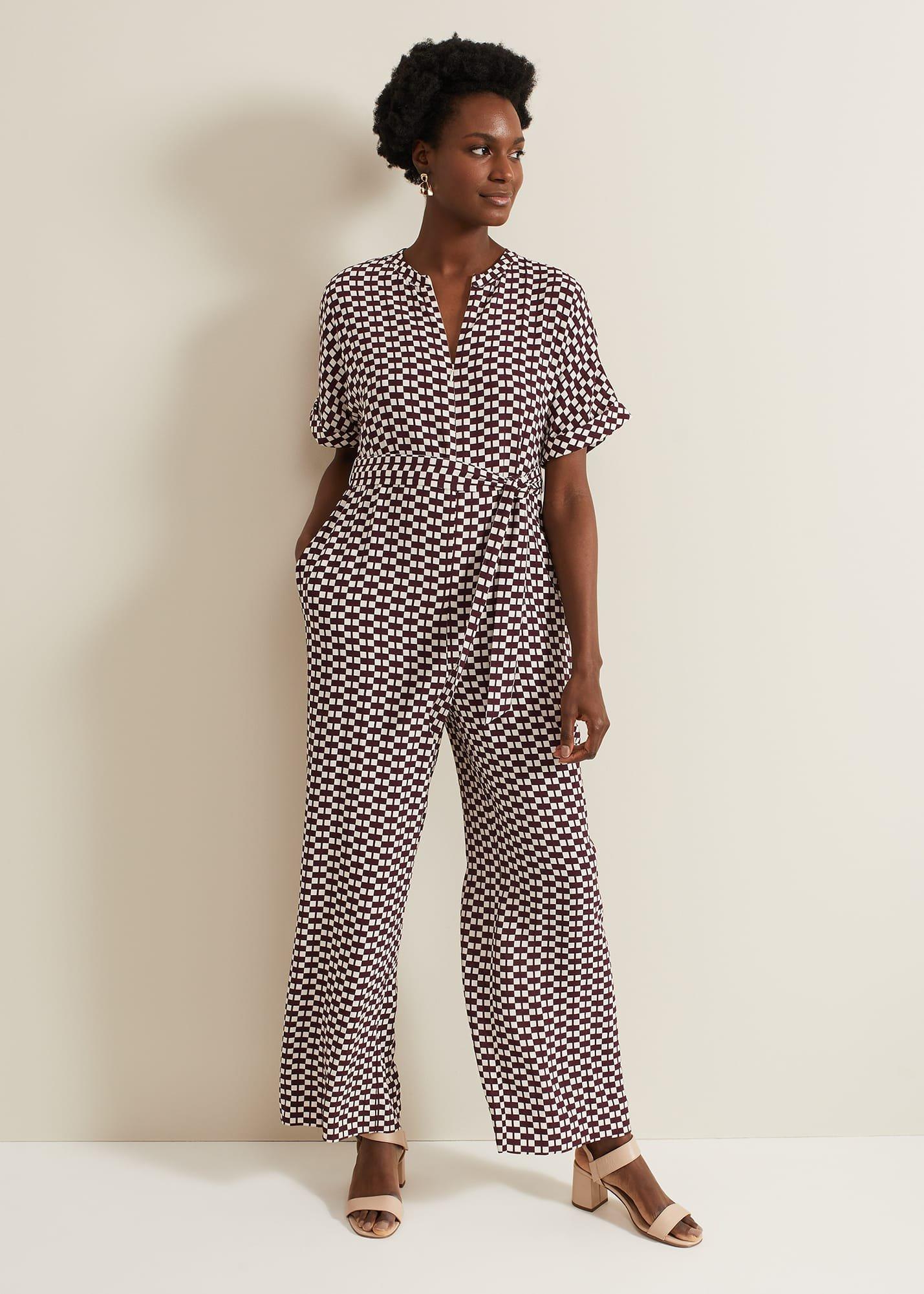 Andra Geo Tie Waist Jumpsuit