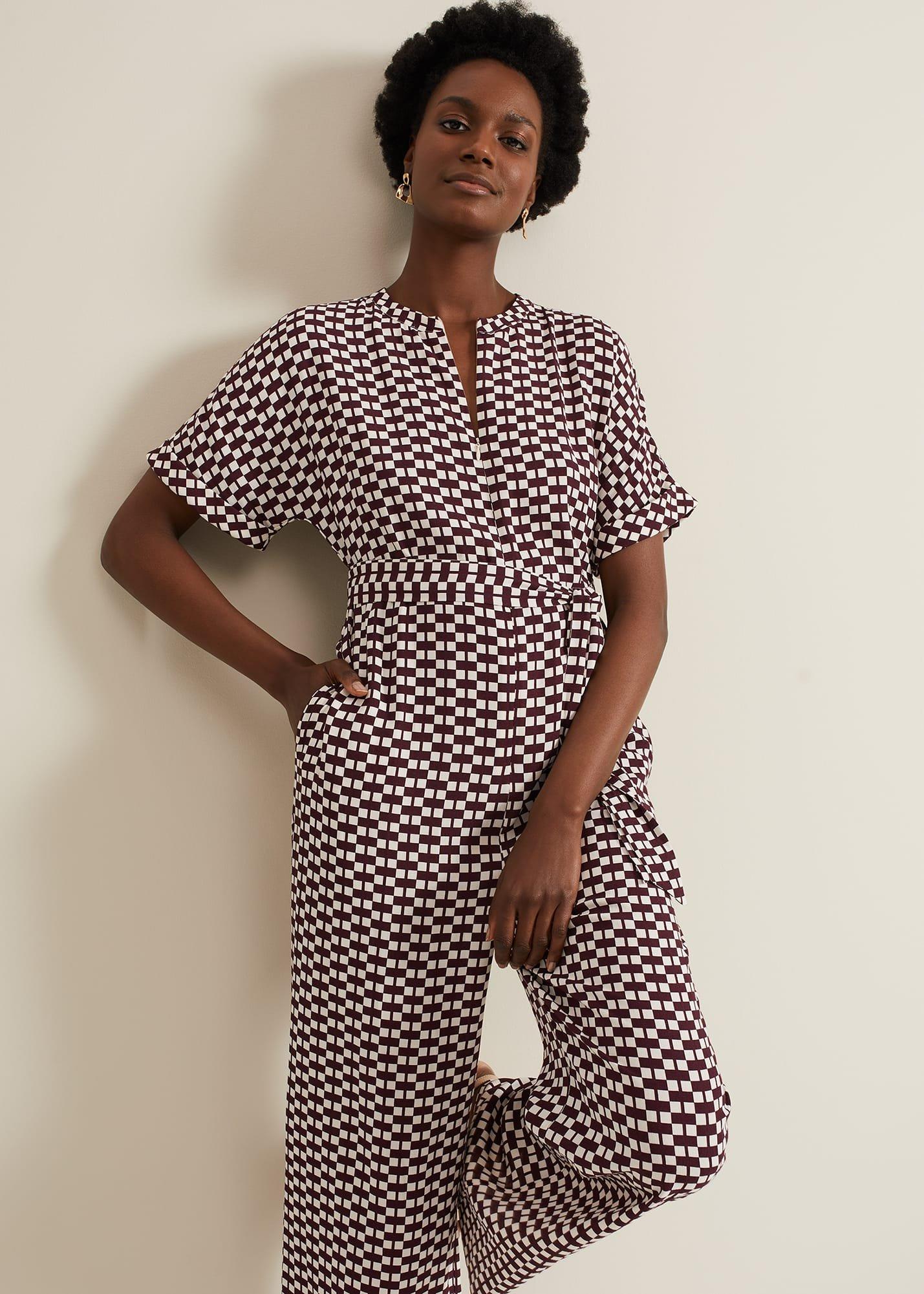 Andra Geo Tie Waist Jumpsuit