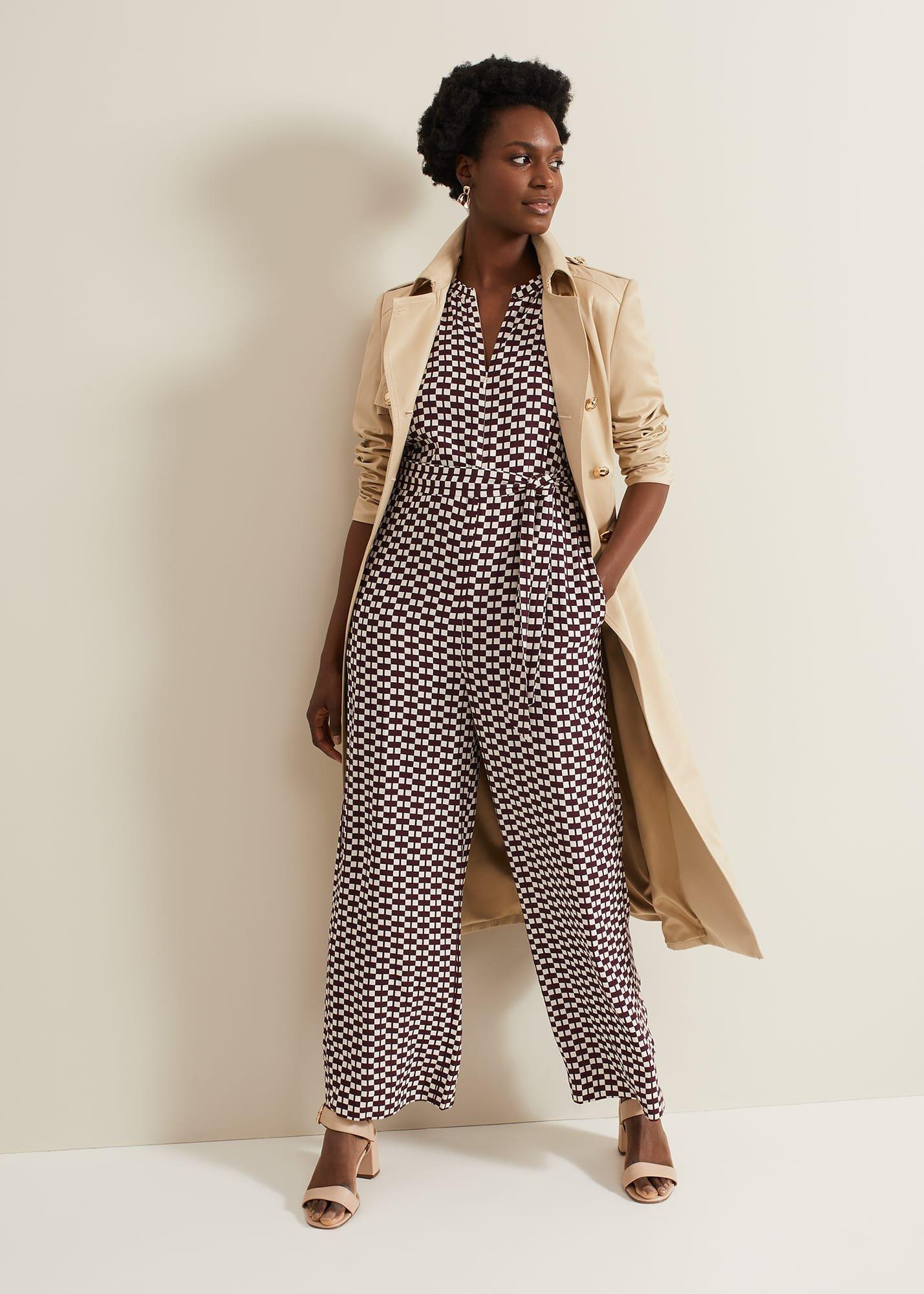 Andra Geo Tie Waist Jumpsuit