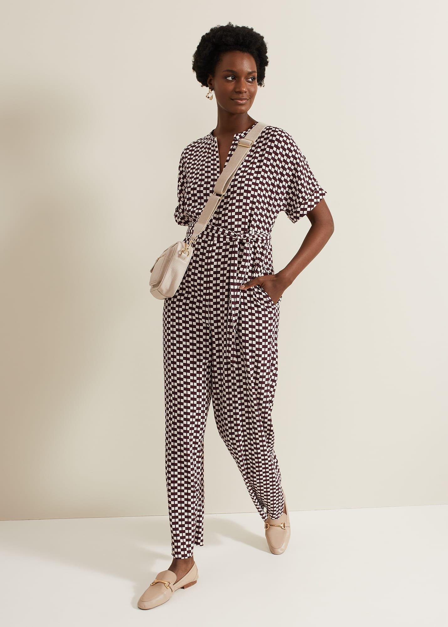 Andra Geo Tie Waist Jumpsuit