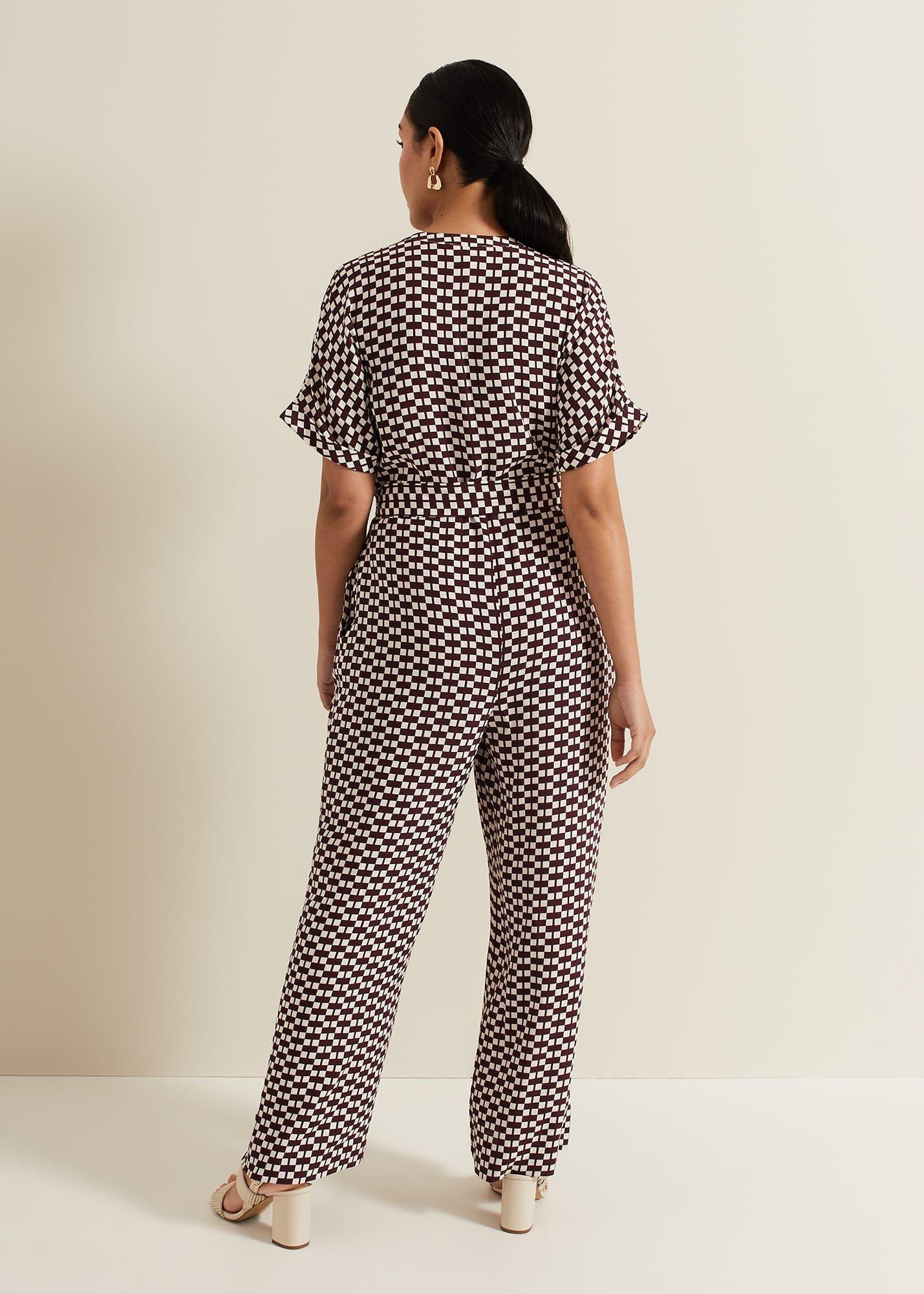 Petite Andra Geo Tie Waist Jumpsuit