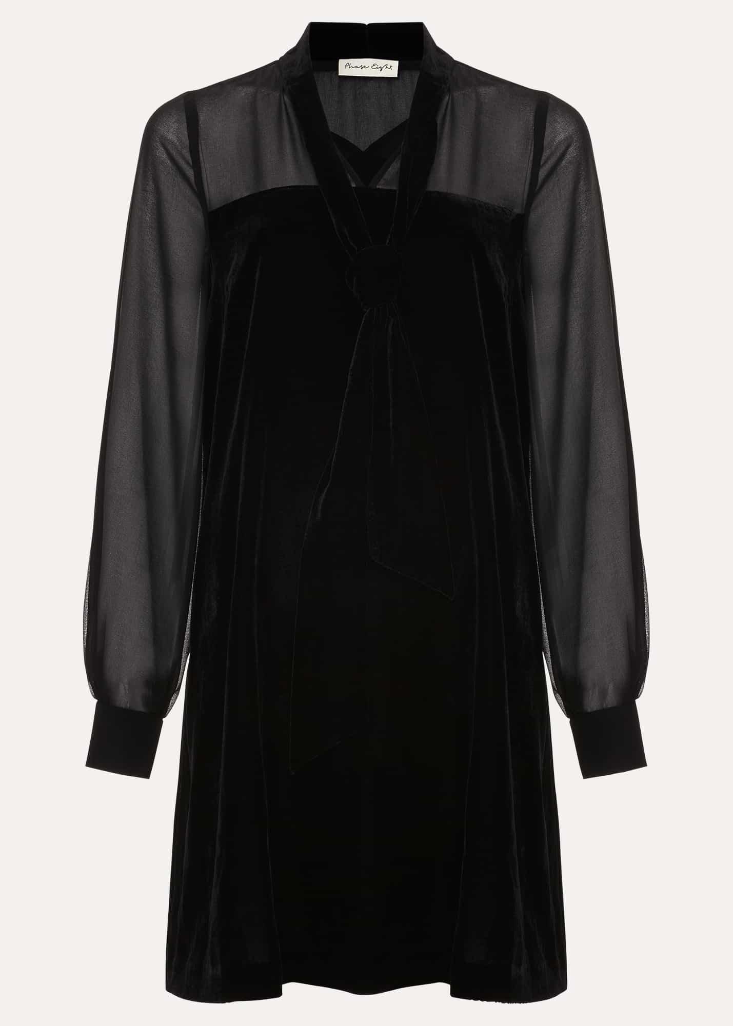 Seraphine Black Velvet Tunic Dress
