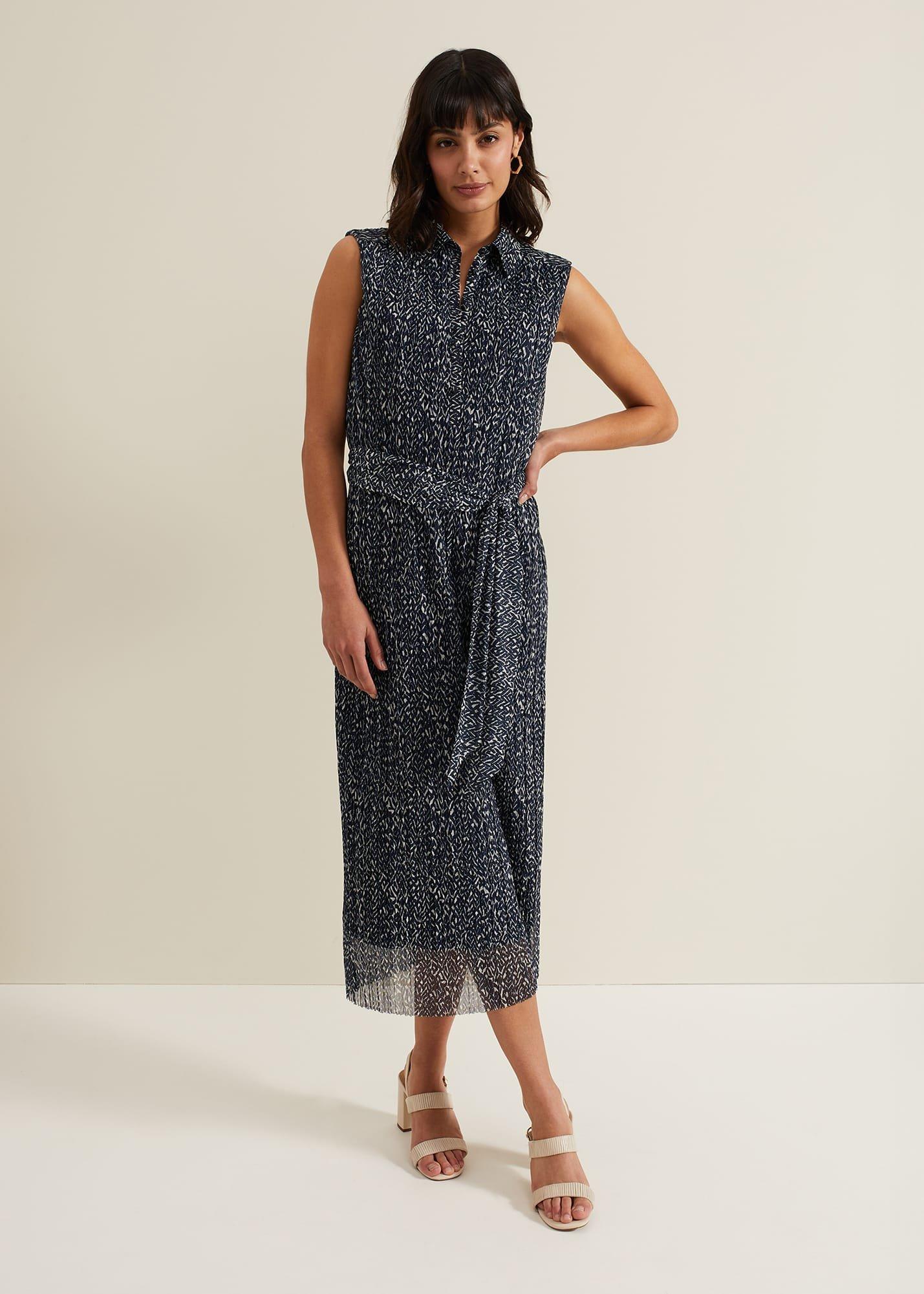 Adia Navy Jersey Shirt Dress
