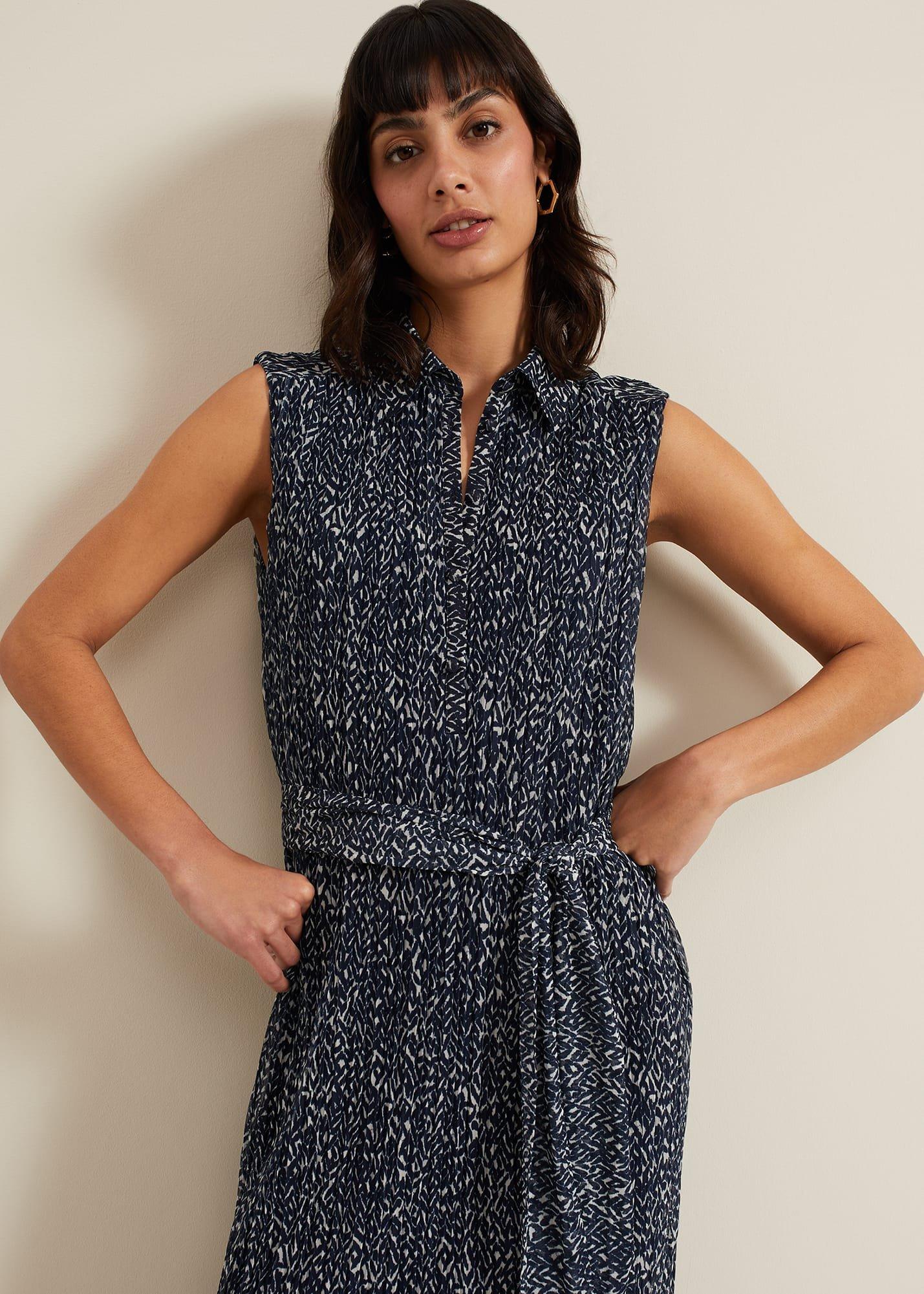Adia Navy Jersey Shirt Dress