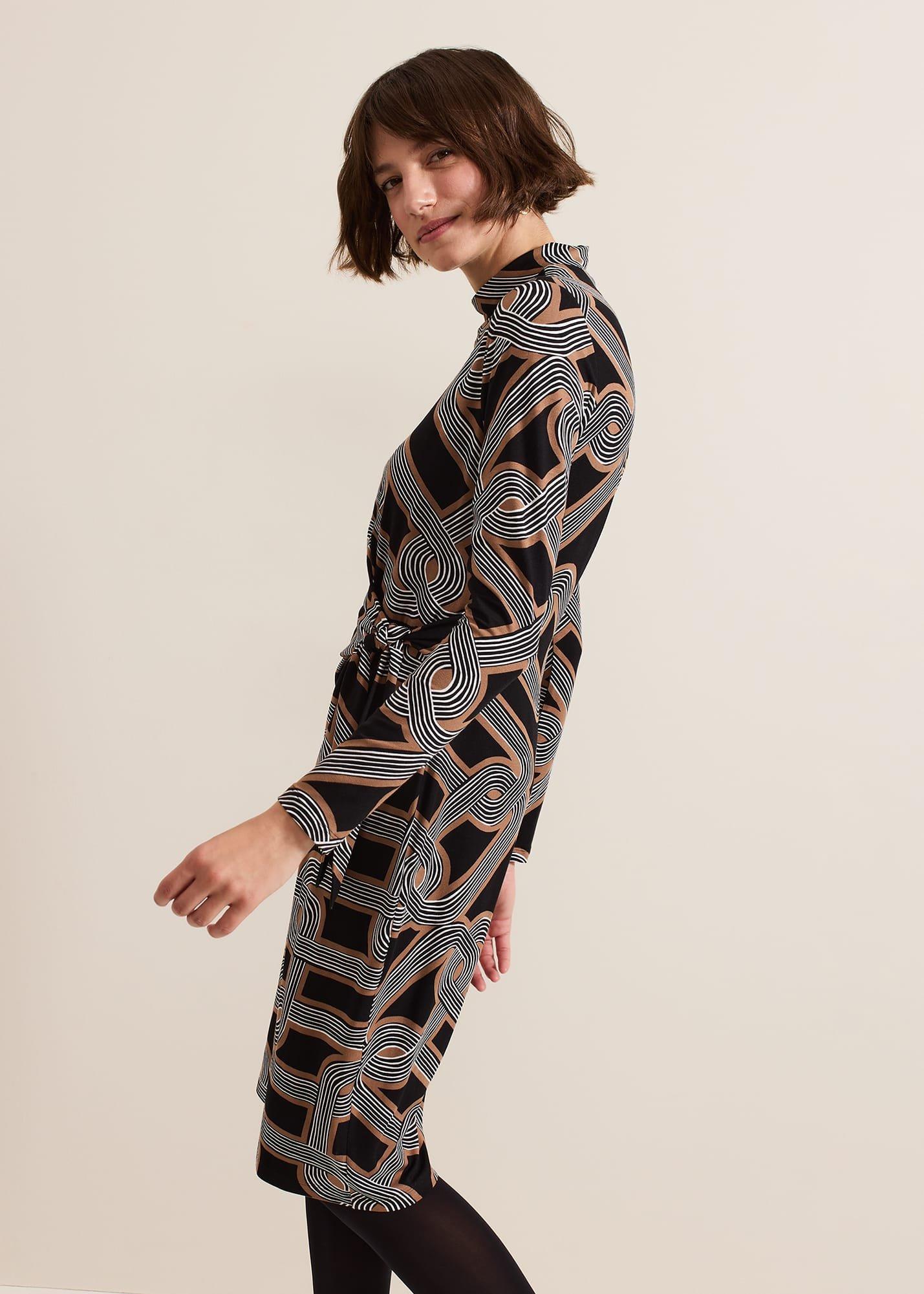 Margot Black Jersey Fitted Midi Dress