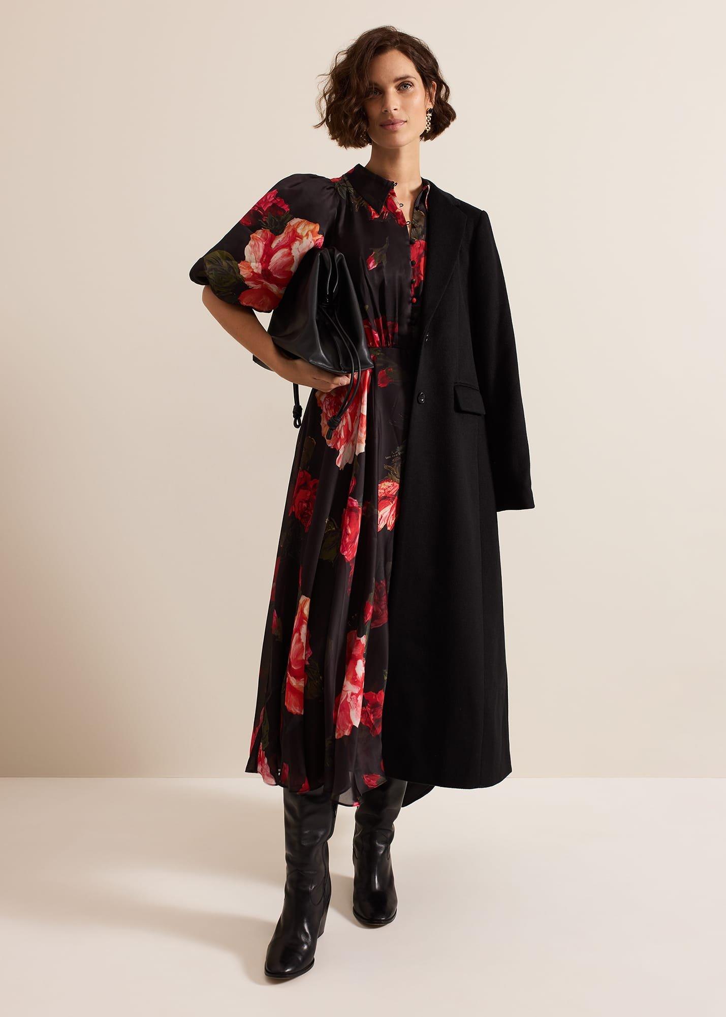 ${product-id}-Cilla Floral Shirt Midi Dress-Black/Multi-${view-type}