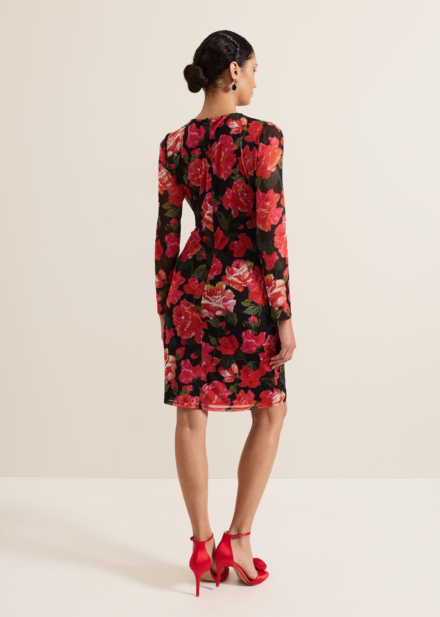 Roshni Mesh Floral Midi Dress
