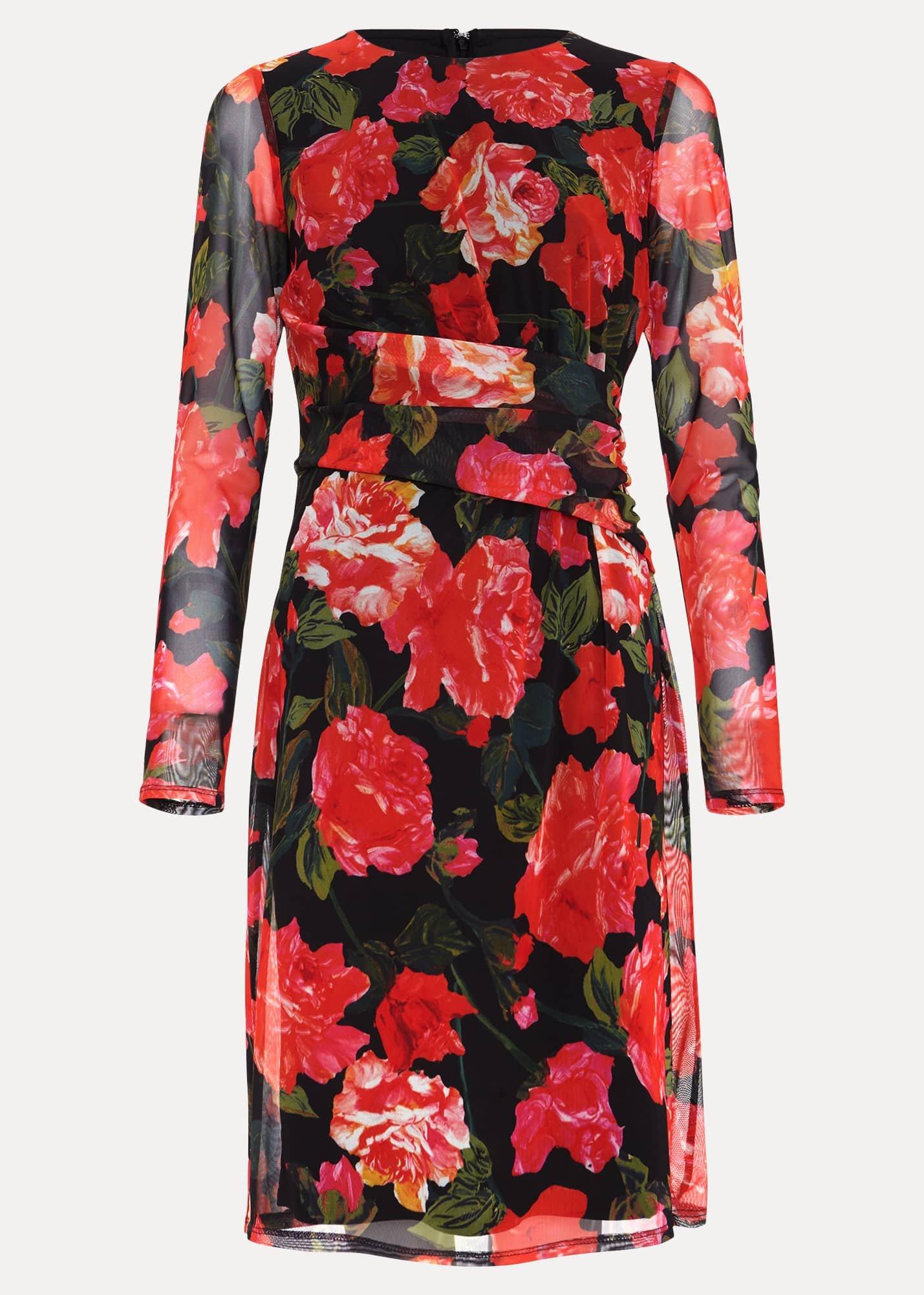 Roshni Mesh Floral Midi Dress