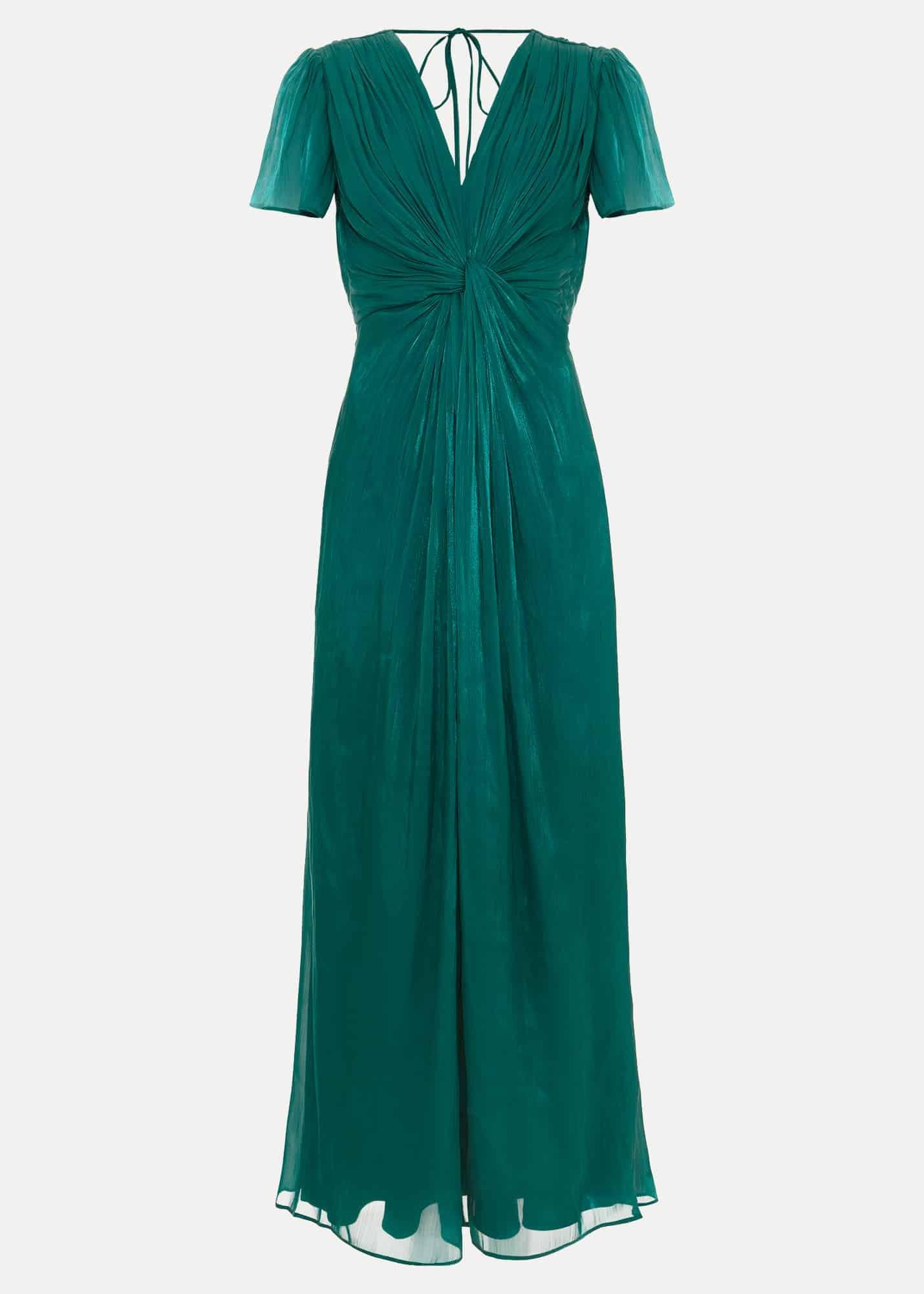 Abbey Green Satin Maxi Dress