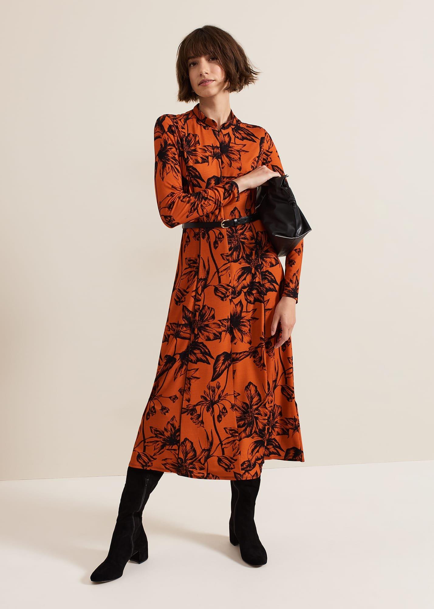 Krissy Floral Piped Midi Dress