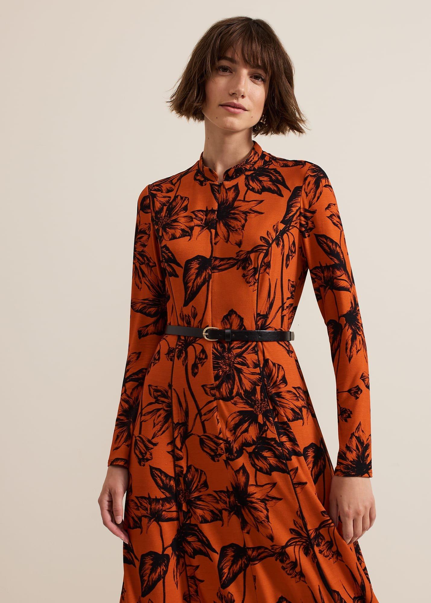 Krissy Floral Piped Midi Dress
