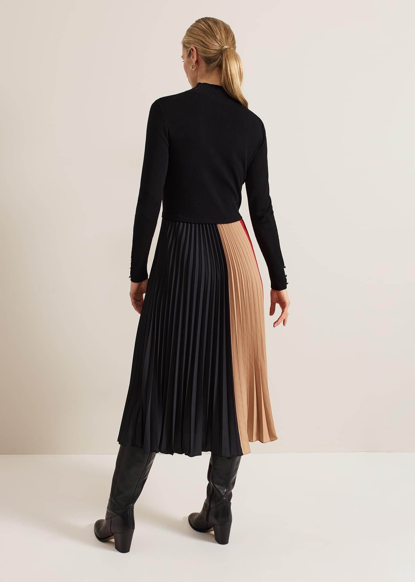 Kiera Colourblock Woven Hem Midi Dress