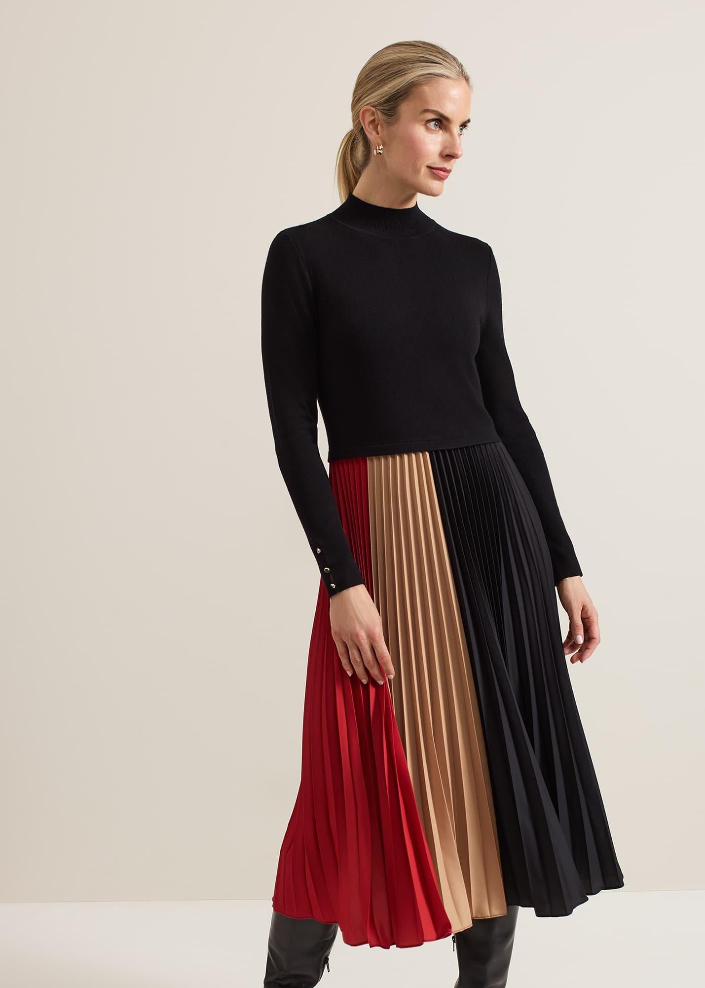 Kiera Colourblock Woven Hem Midi Dress