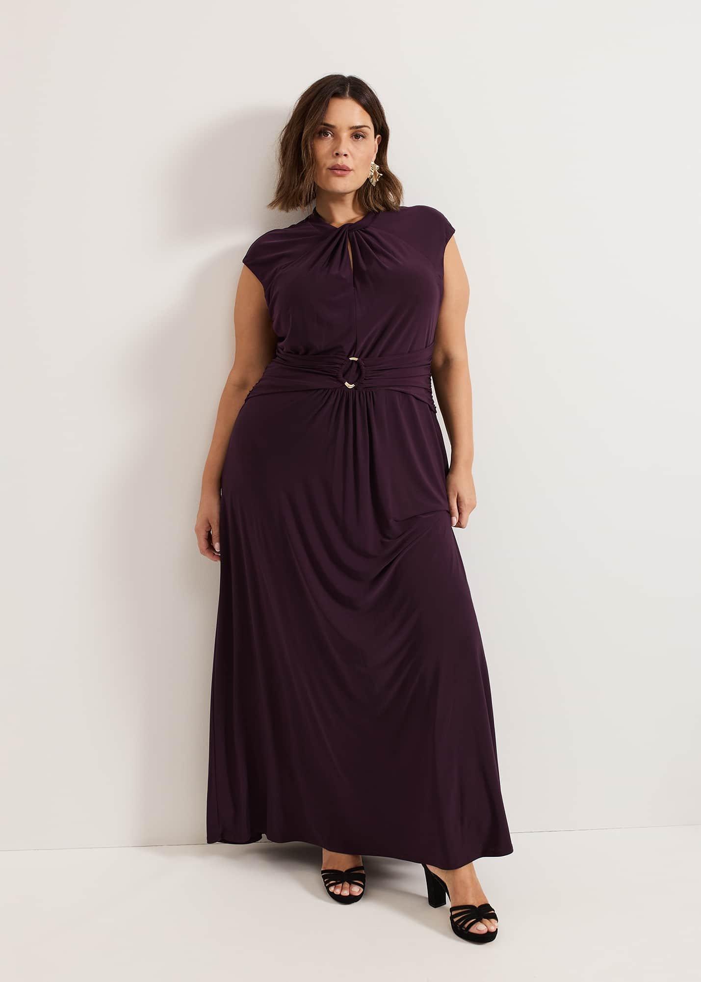 Tolly Burgundy Jersey Maxi Dress