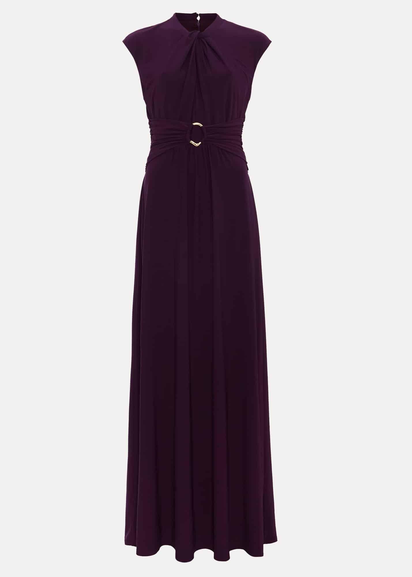 Tolly Burgundy Jersey Maxi Dress