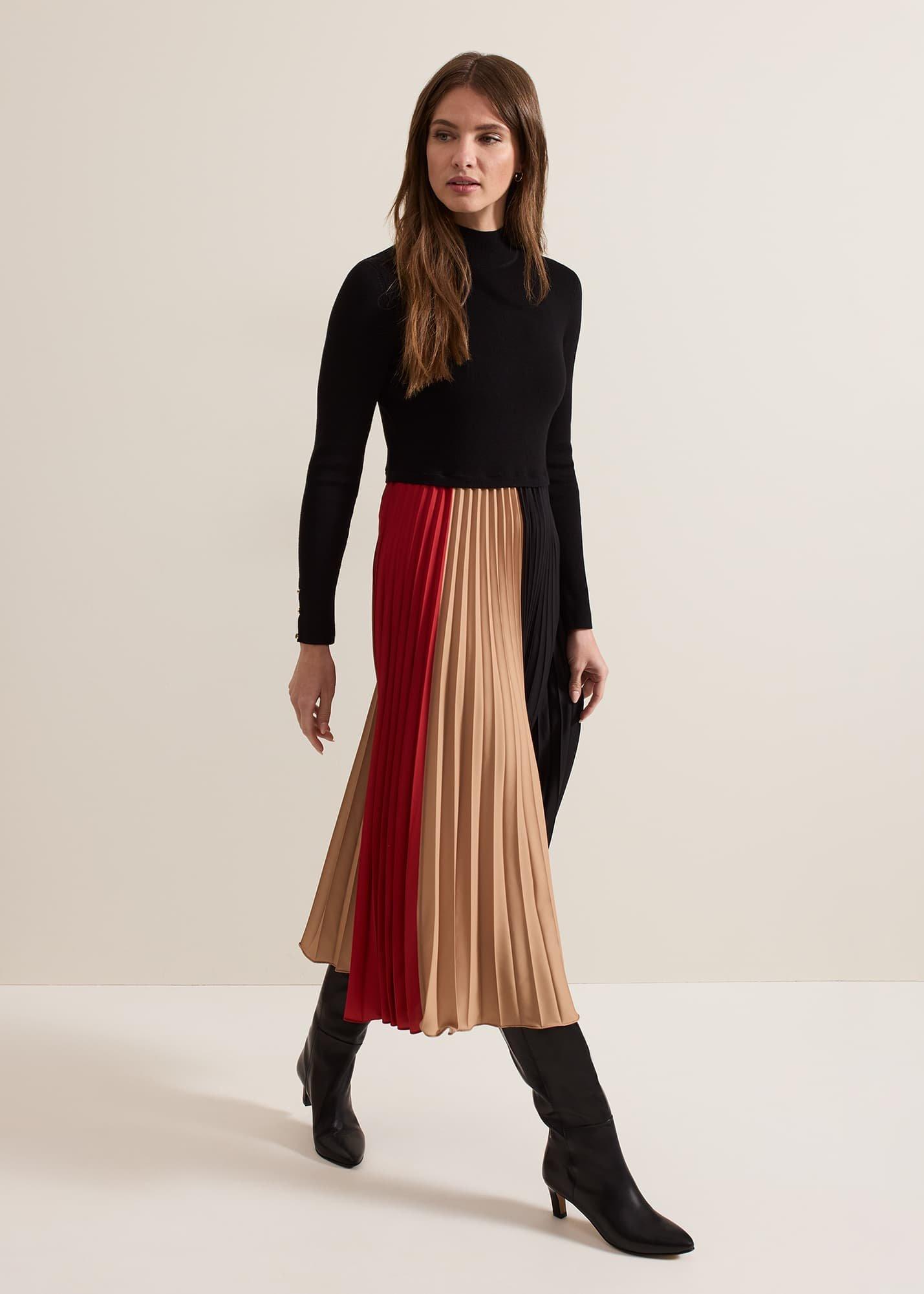Petite Kiera Colourblock Midi Dress
