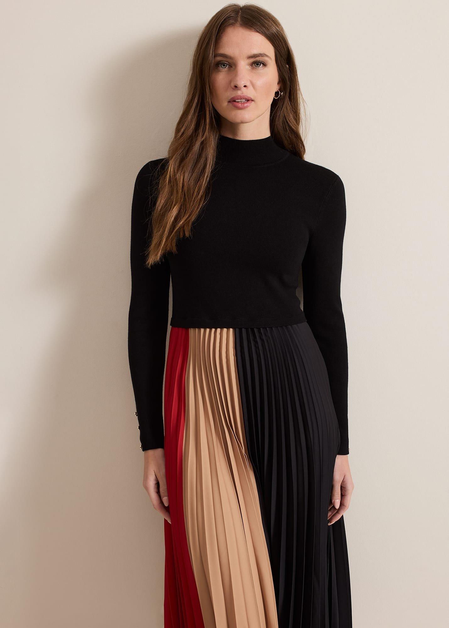 Petite Kiera Colourblock Midi Dress