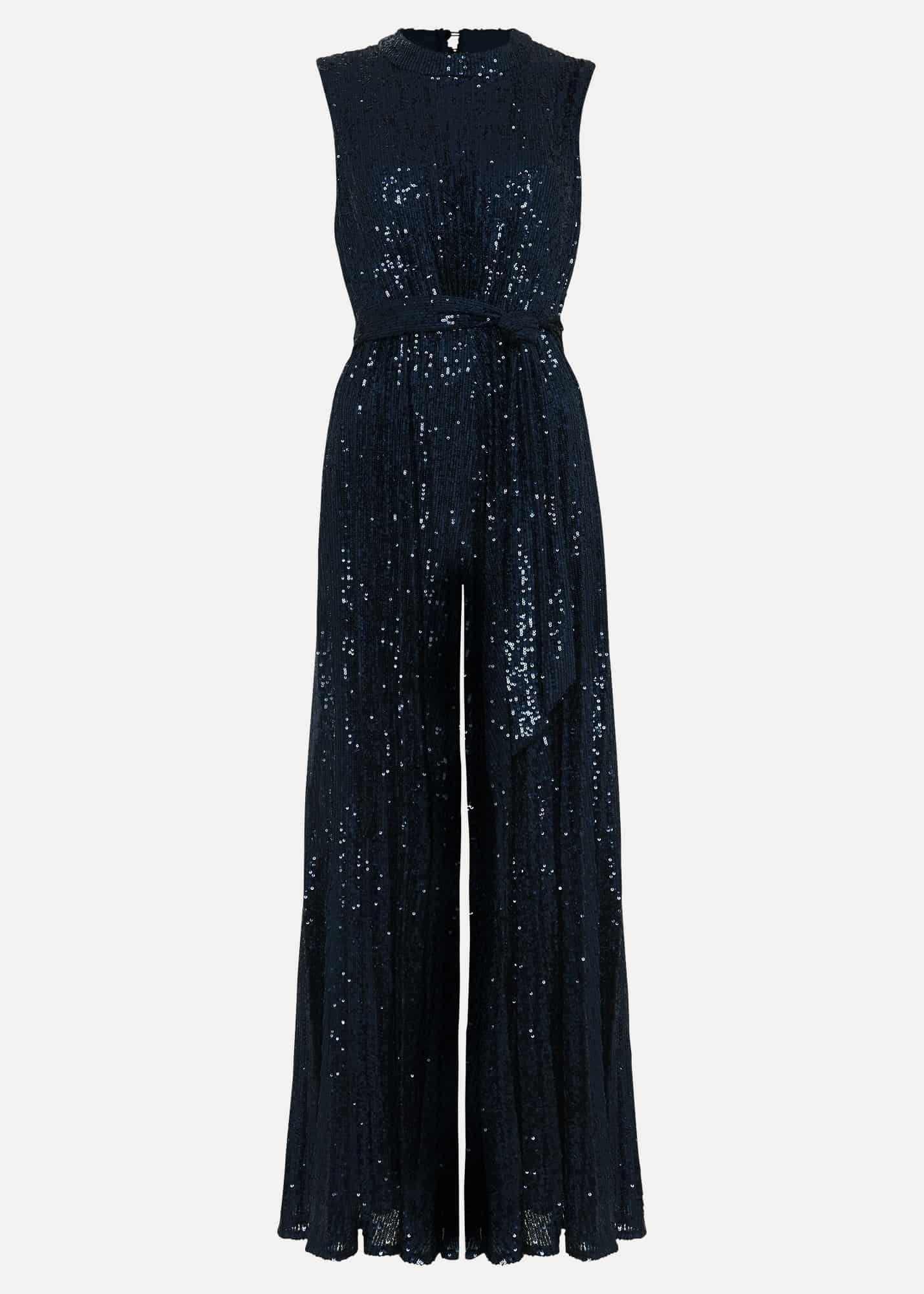 Simara Teal Sequin Jumpsuit