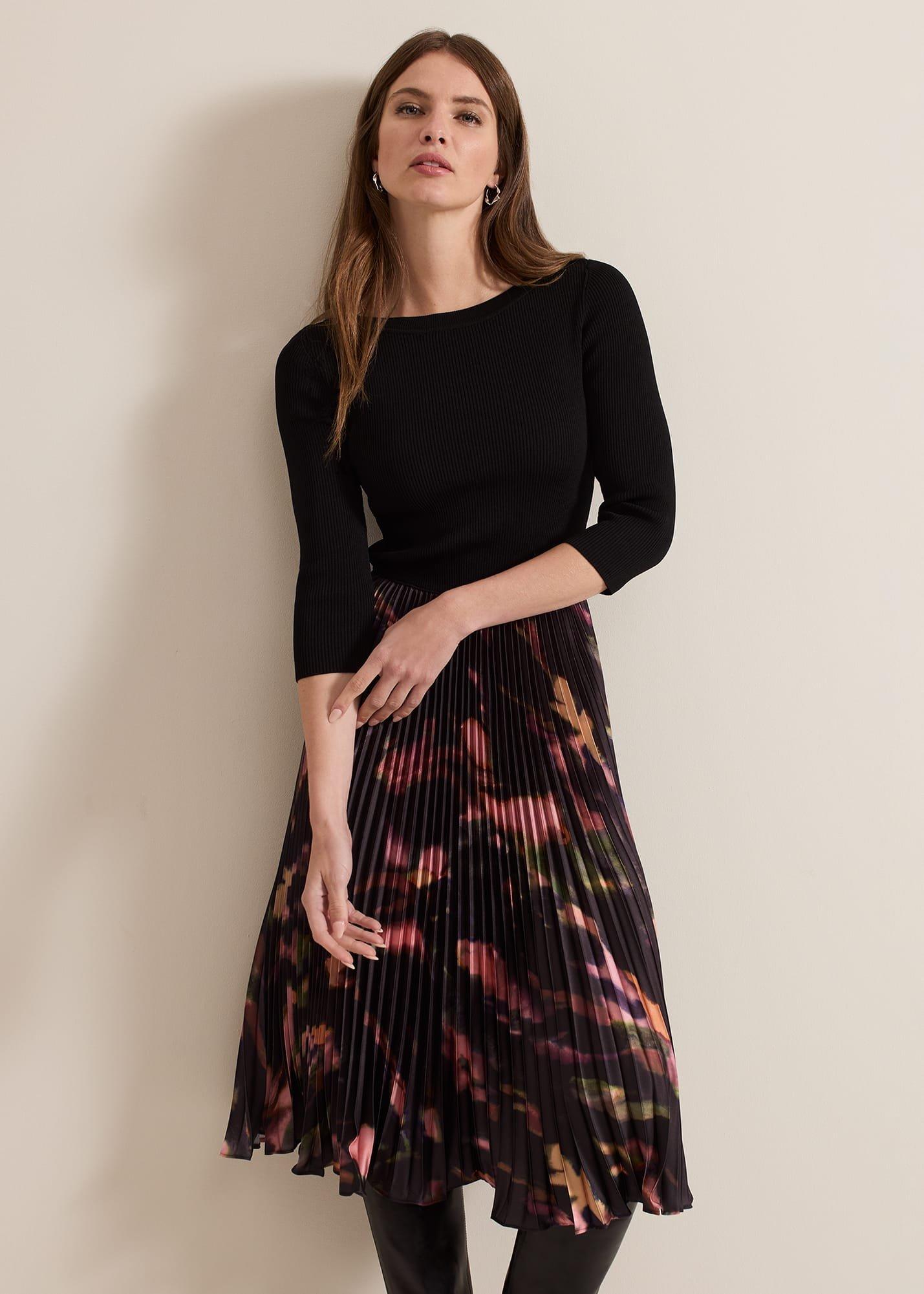 Petite Rhea Woven Hem Abstract Dress