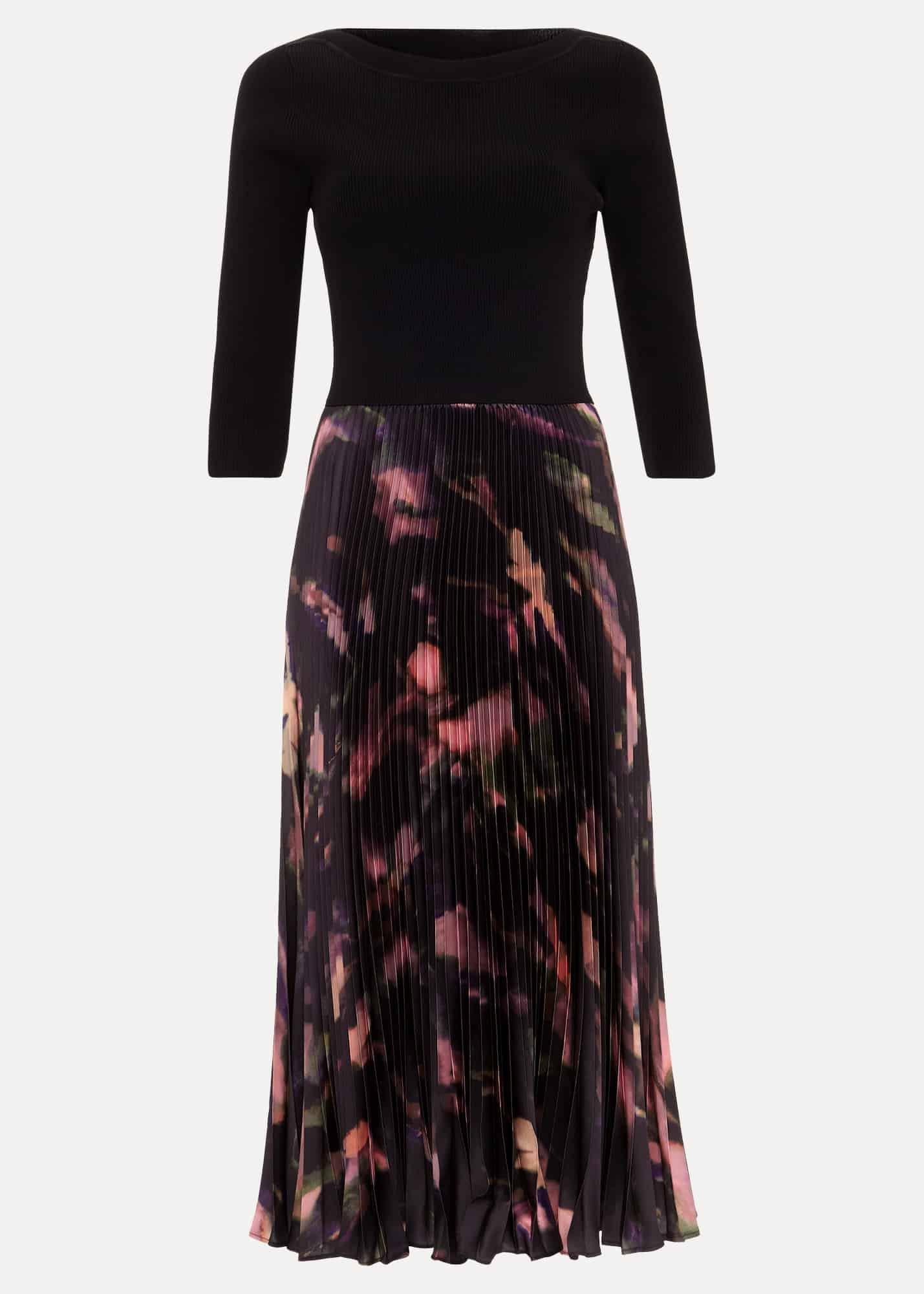 Petite Rhea Woven Hem Abstract Dress