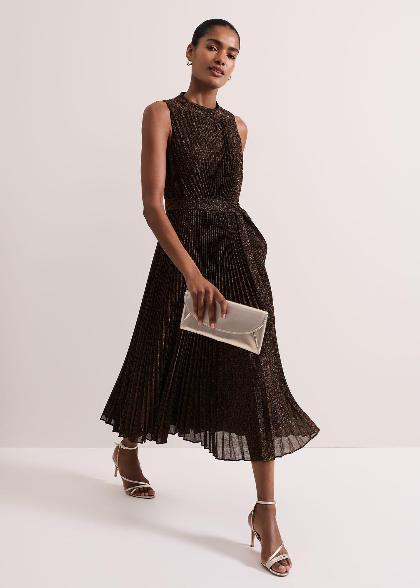 Simara Sparkle Pleat Dress