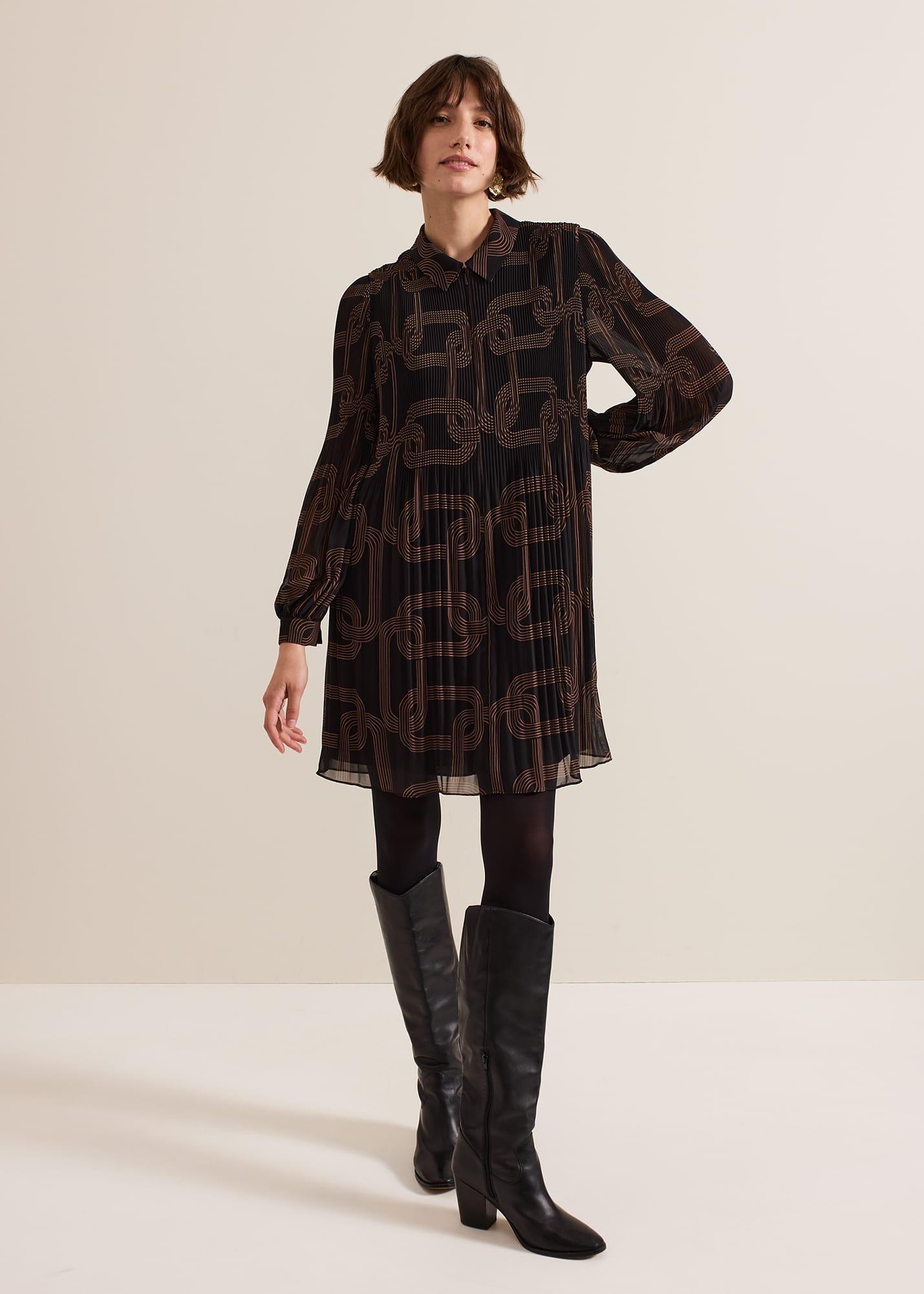 Ella Black Chain Swing Dress