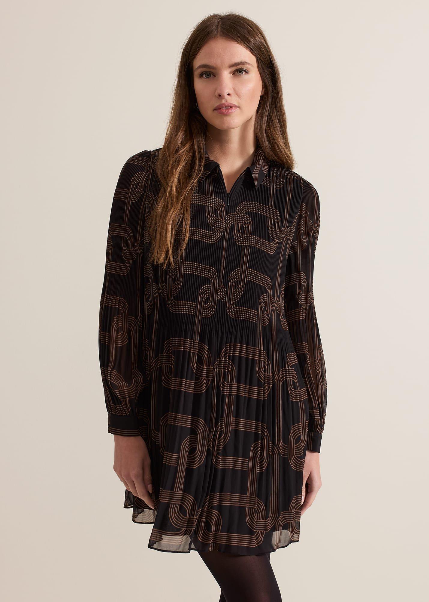 Petite Ella Black Chain Swing Dress