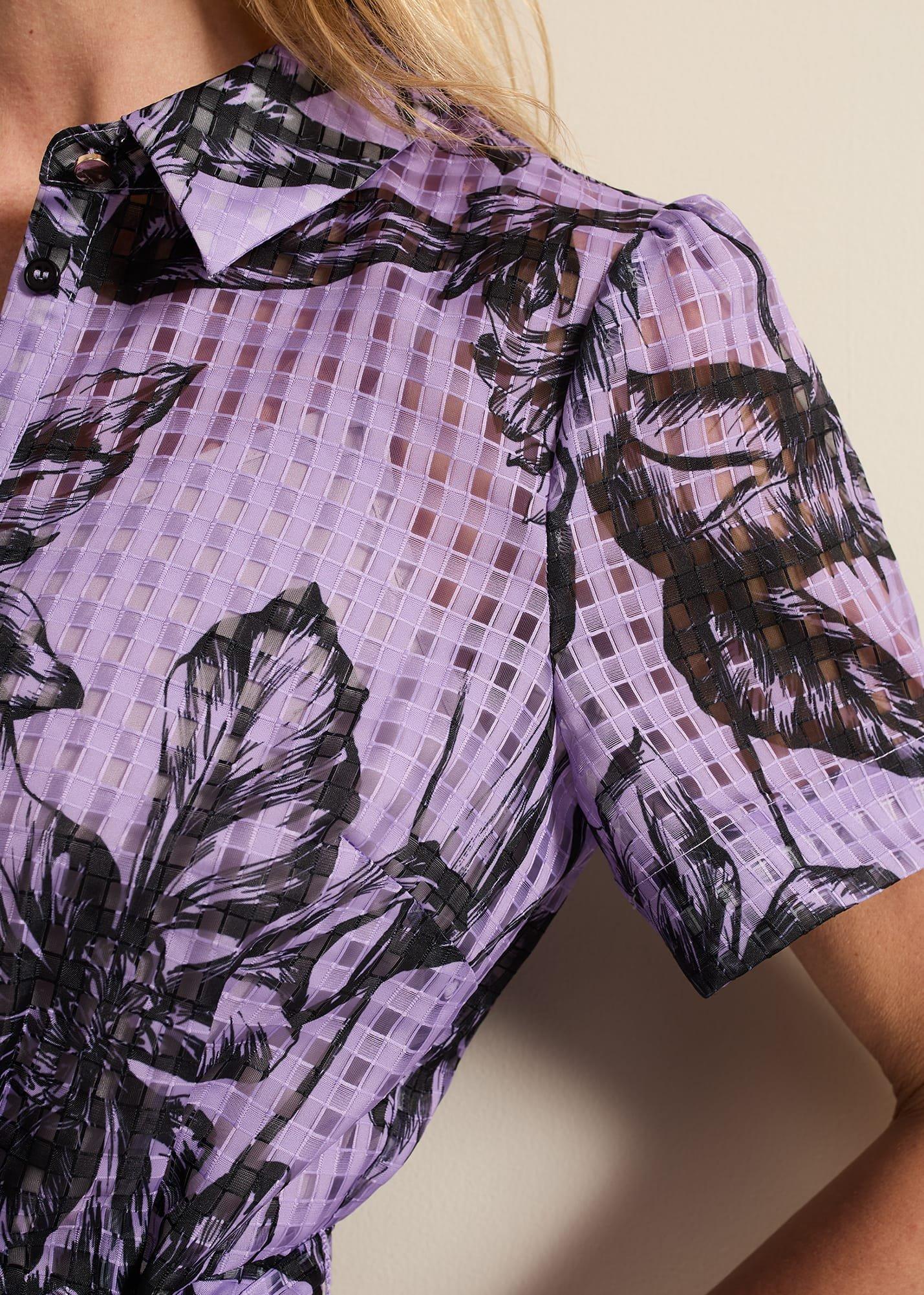 Natalie Lilac Floral Check Dress