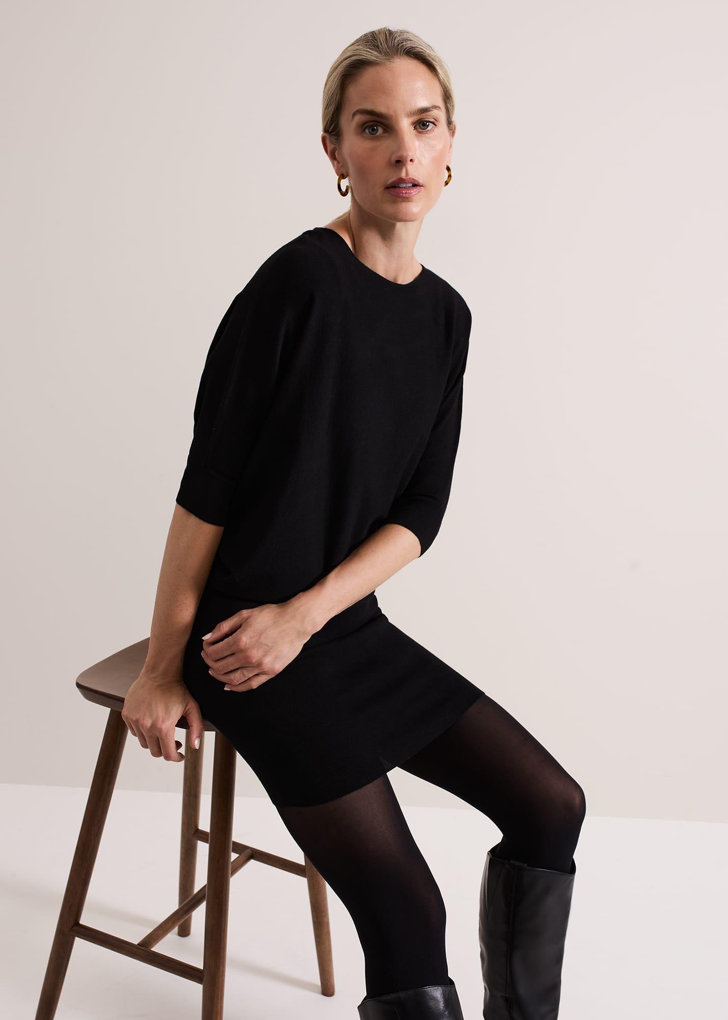 ${product-id}-Becca Batwing Knitted Dress-Black-${view-type}