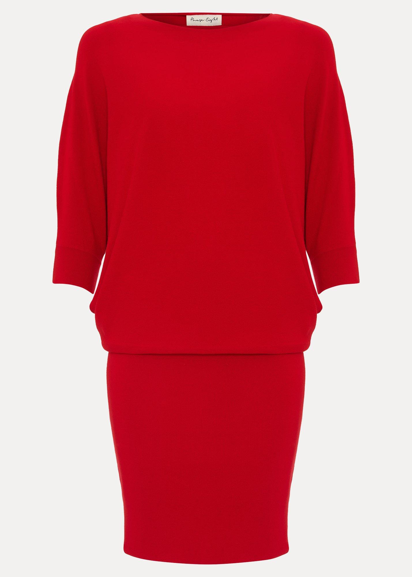 ${product-id}-Becca Batwing Knitted Dress-Red-${view-type}