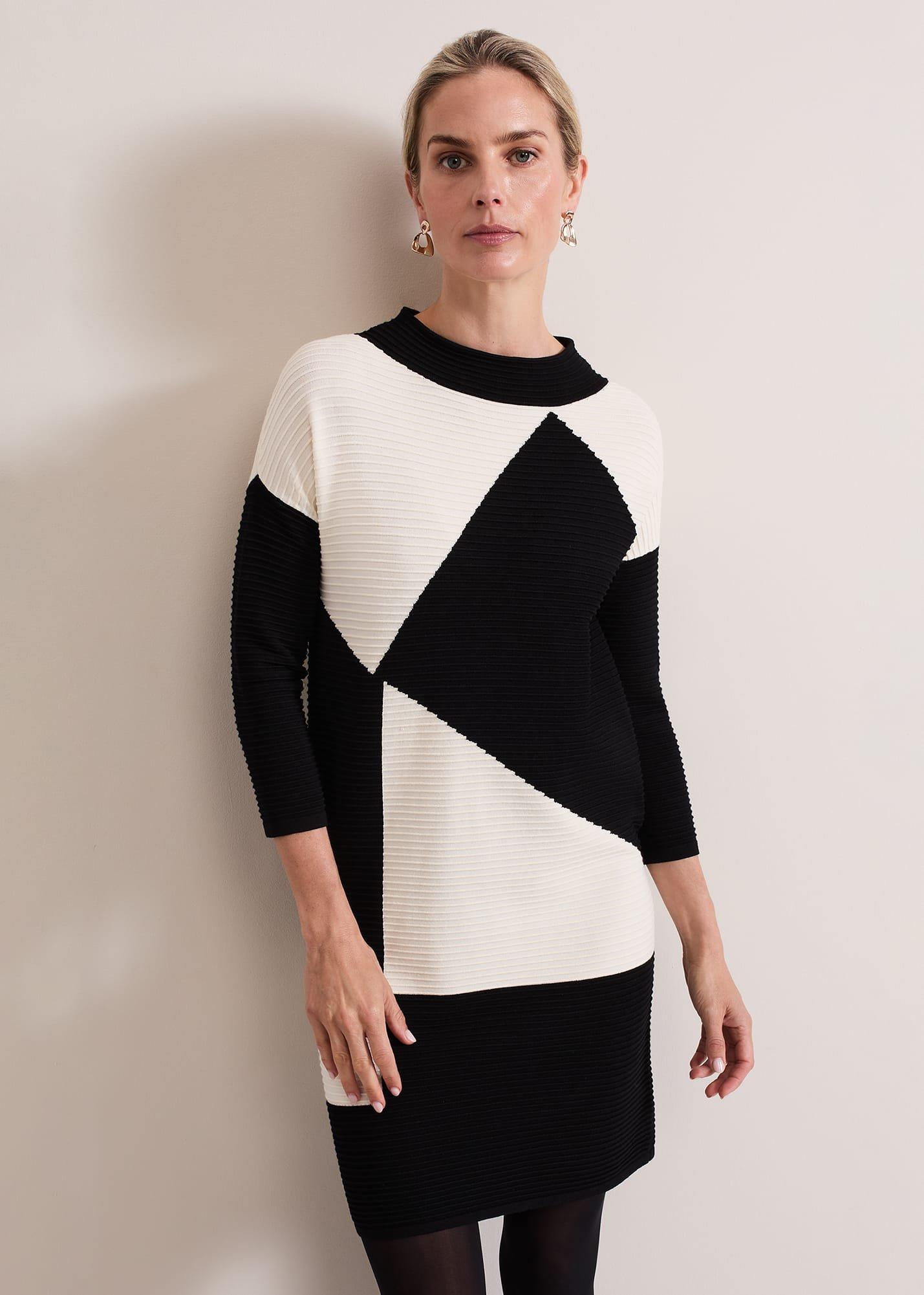 ${product-id}-Hetty Ripple Colour Block Tunic-Black/Ivory-${view-type}