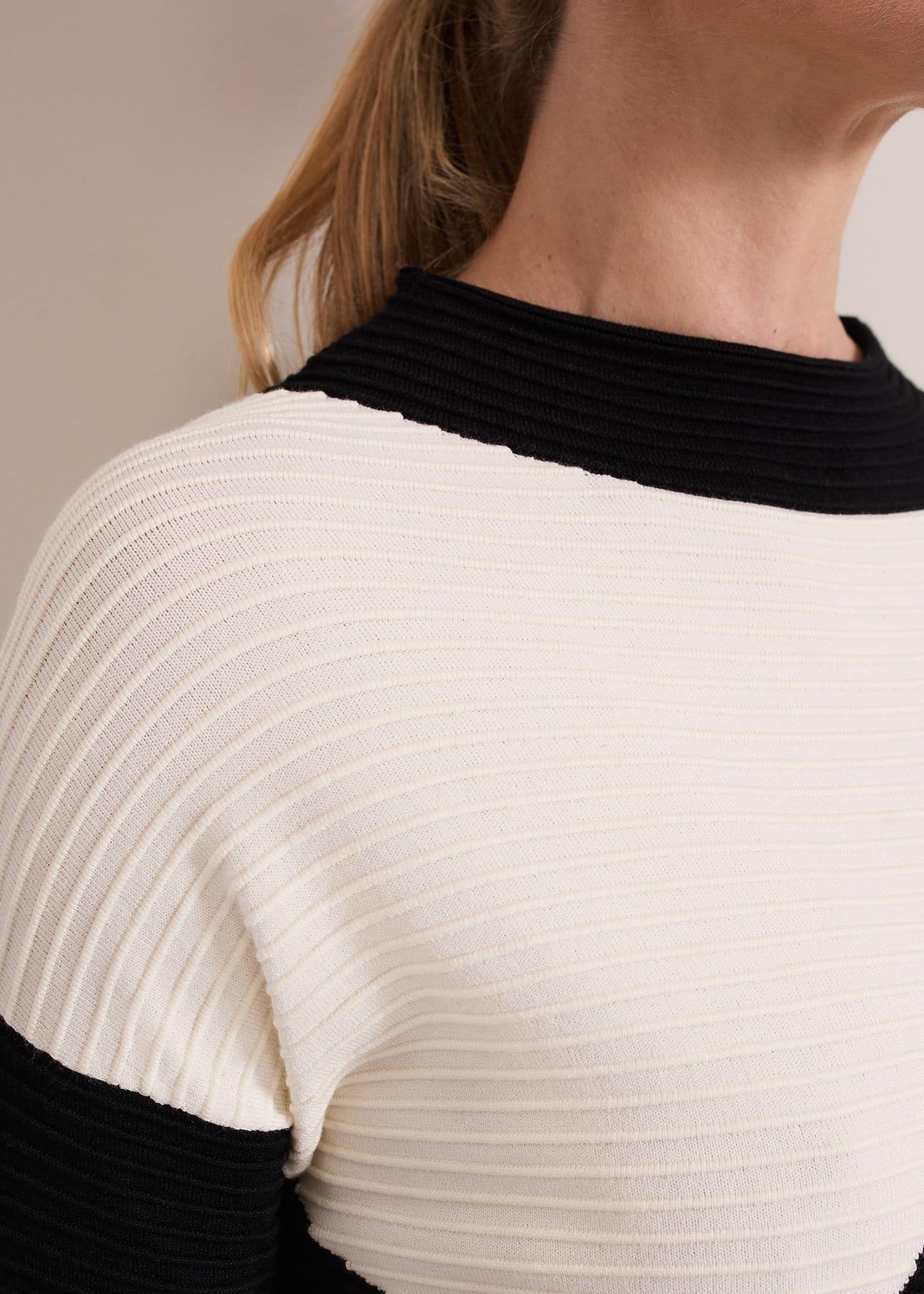 ${product-id}-Hetty Ripple Colour Block Tunic-Black/Ivory-${view-type}