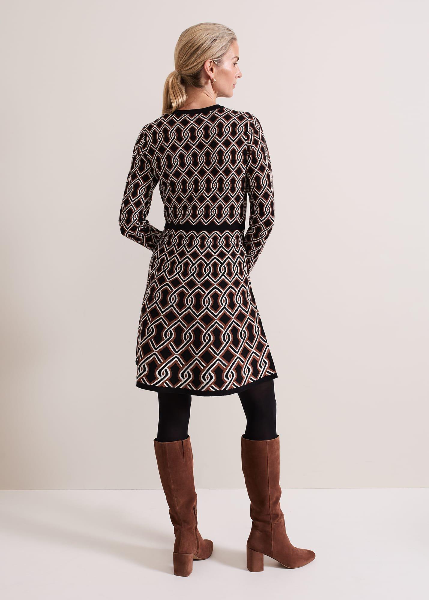 Josie Jacquard Fit And Flare Swing Dress