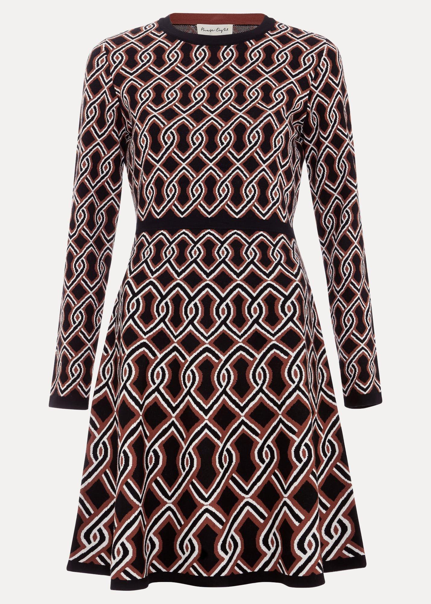 Josie Jacquard Fit And Flare Swing Dress